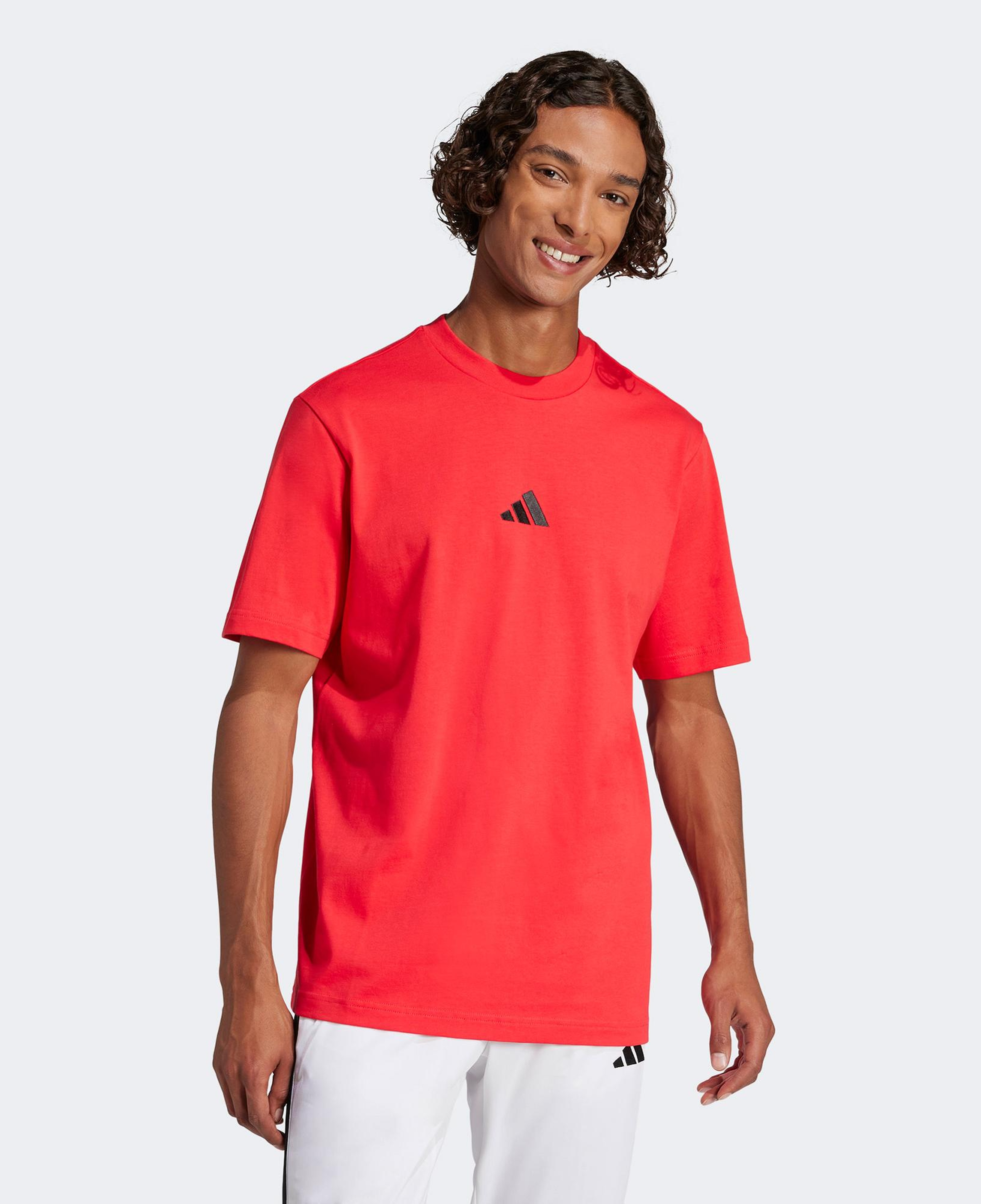 adidas Essentials Small Logo Single Erkek Kırmızı T-Shirt