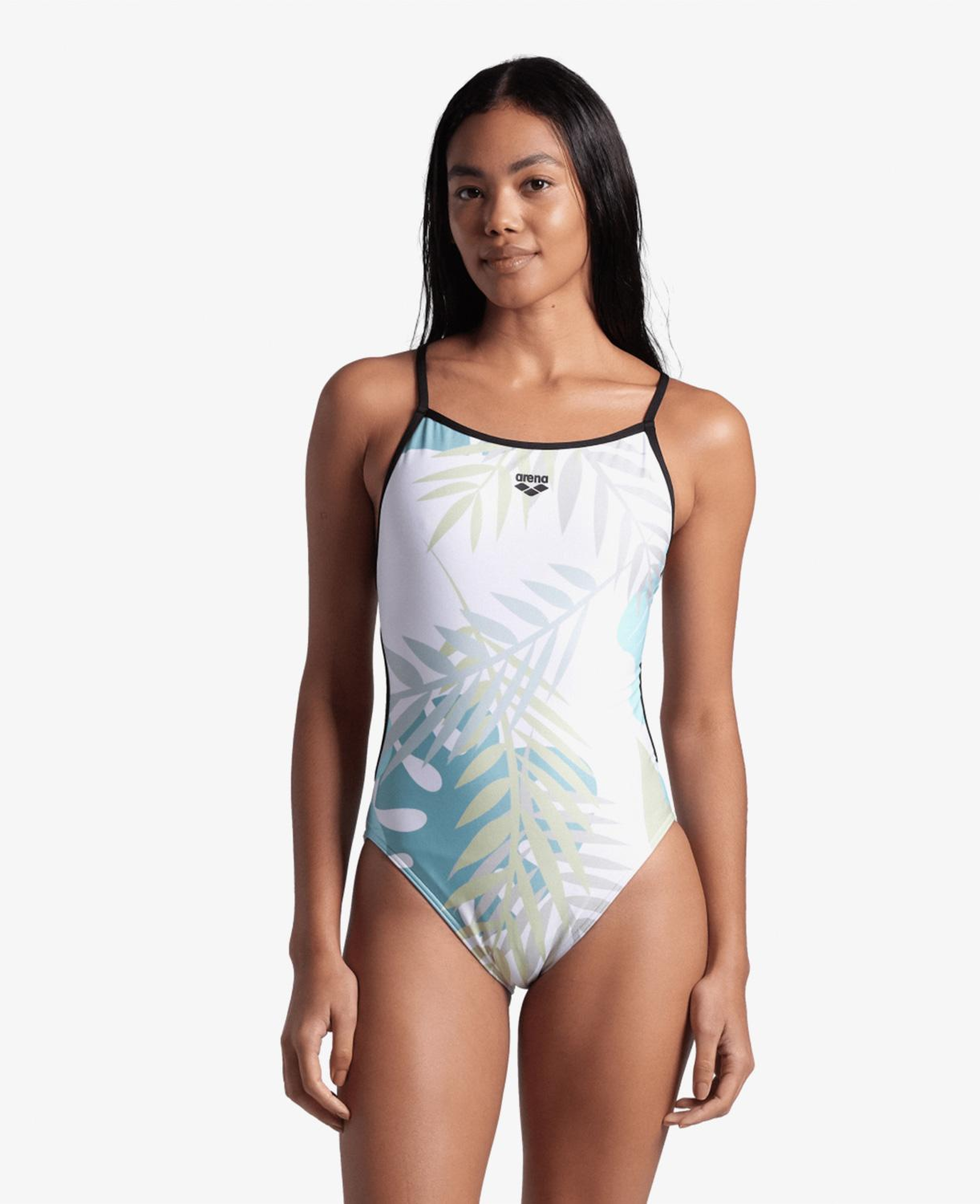 Arena Light Floral Kadın Beyaz Yüzücü Mayosu