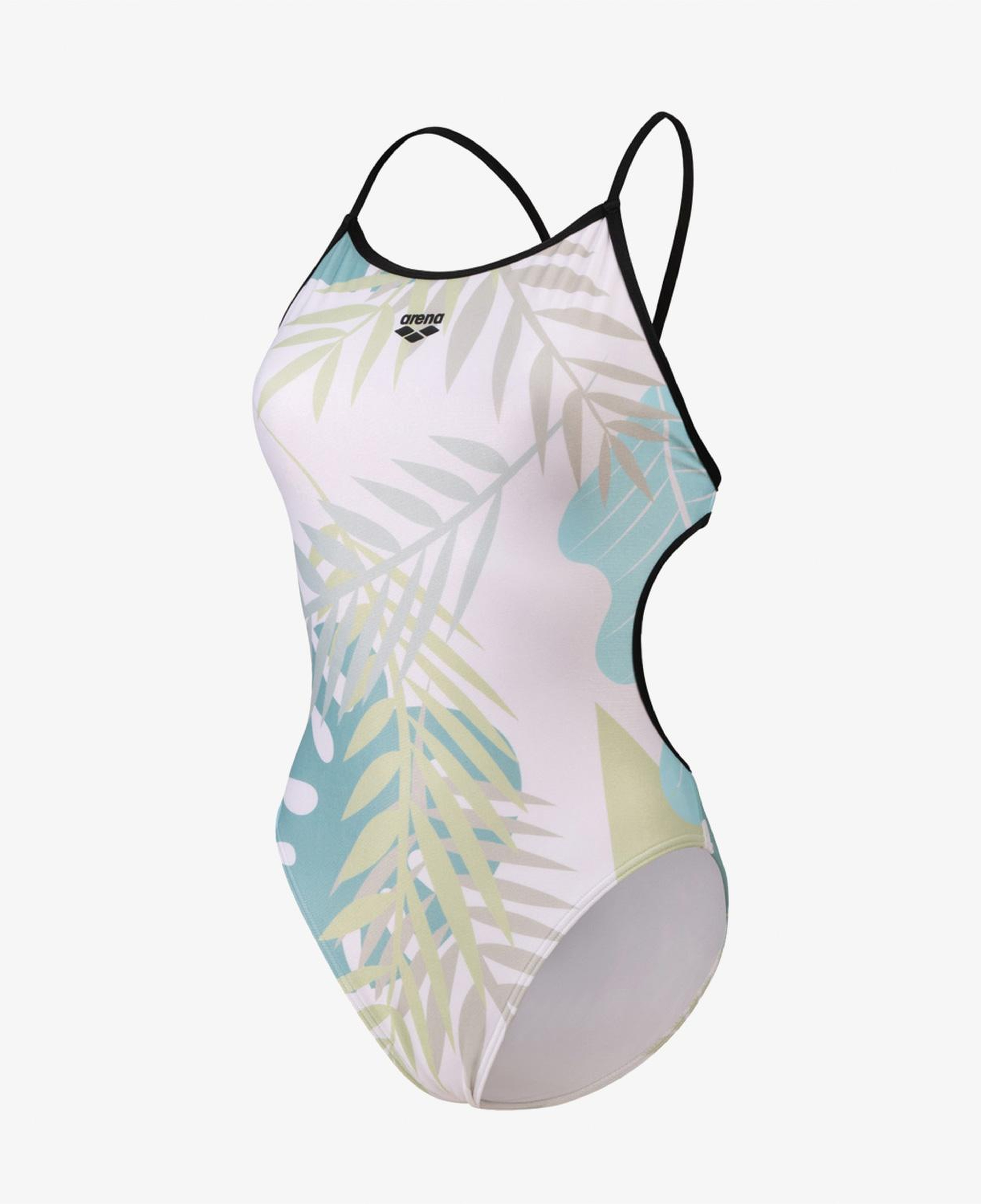 Arena Light Floral Kadın Beyaz Yüzücü Mayosu