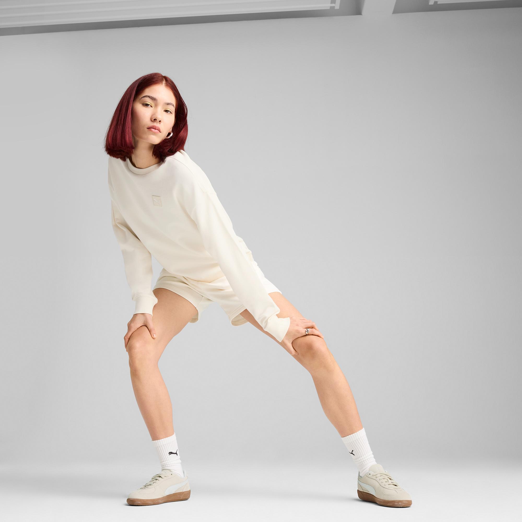 Puma Ess Elevated Comfort Crew Tr Kadın Krem Sweatshirt