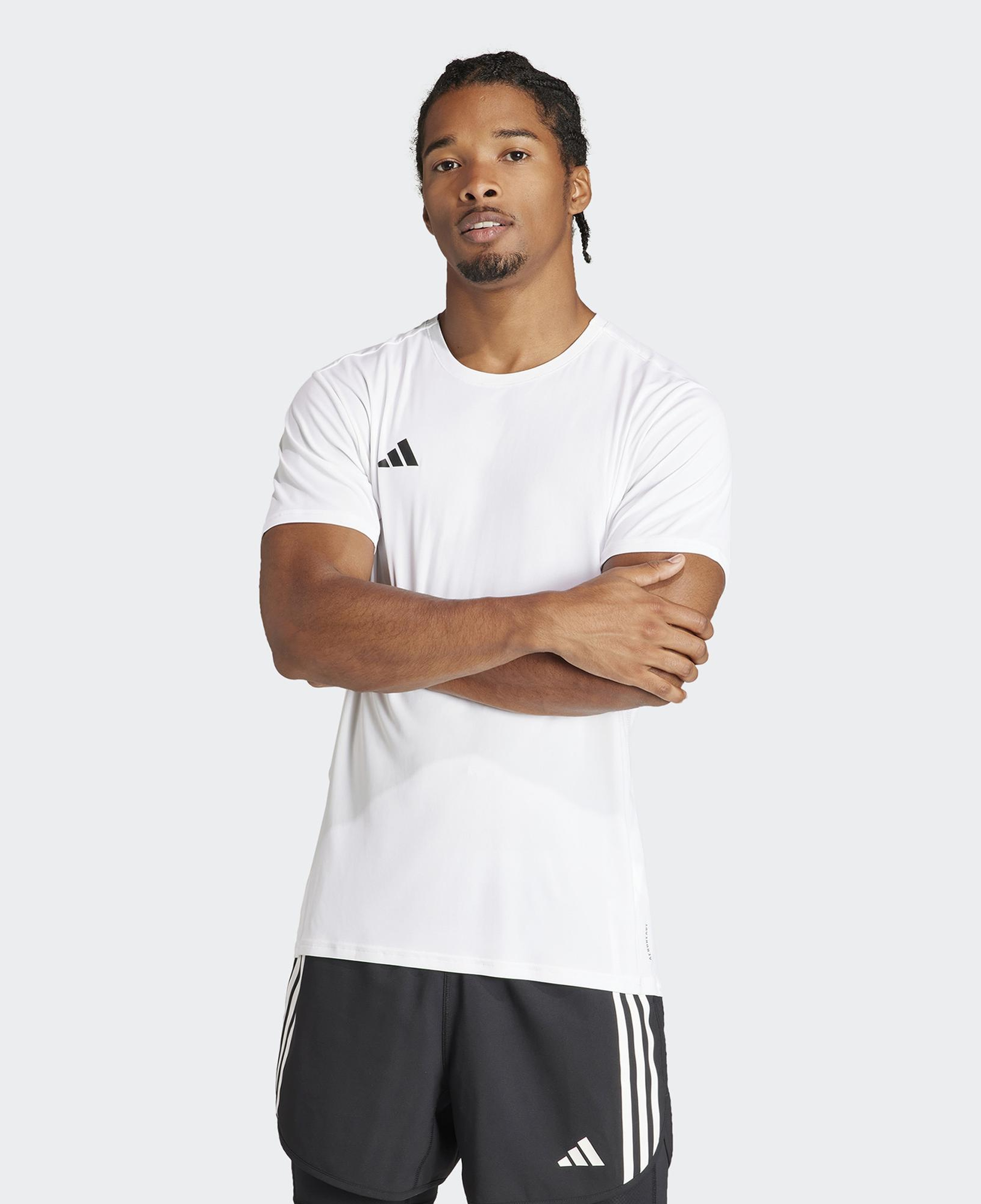 adidas Adizero Essentials Erkek Beyaz Koşu T-Shirt