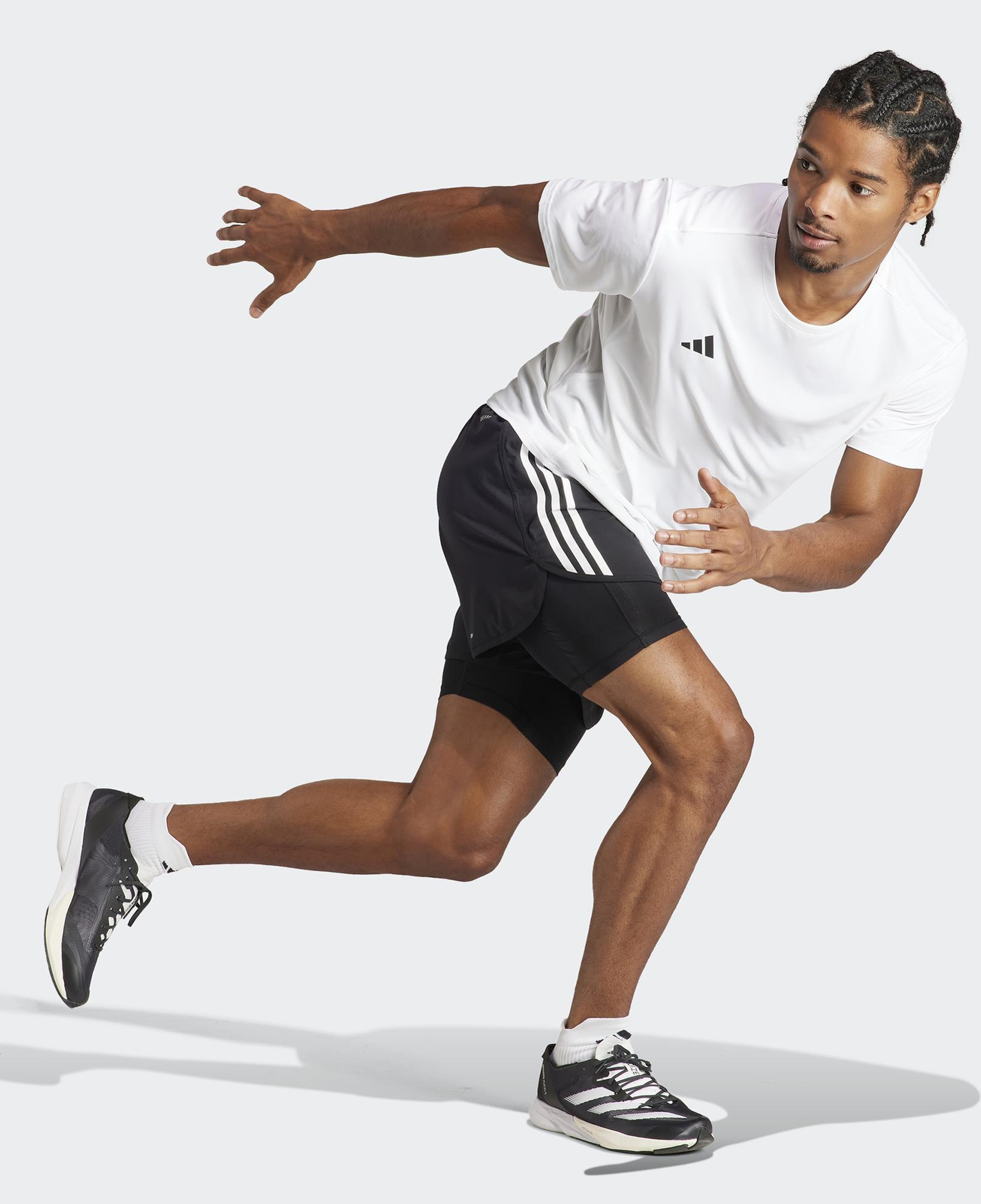 adidas Adizero Essentials Erkek Beyaz Koşu T-Shirt