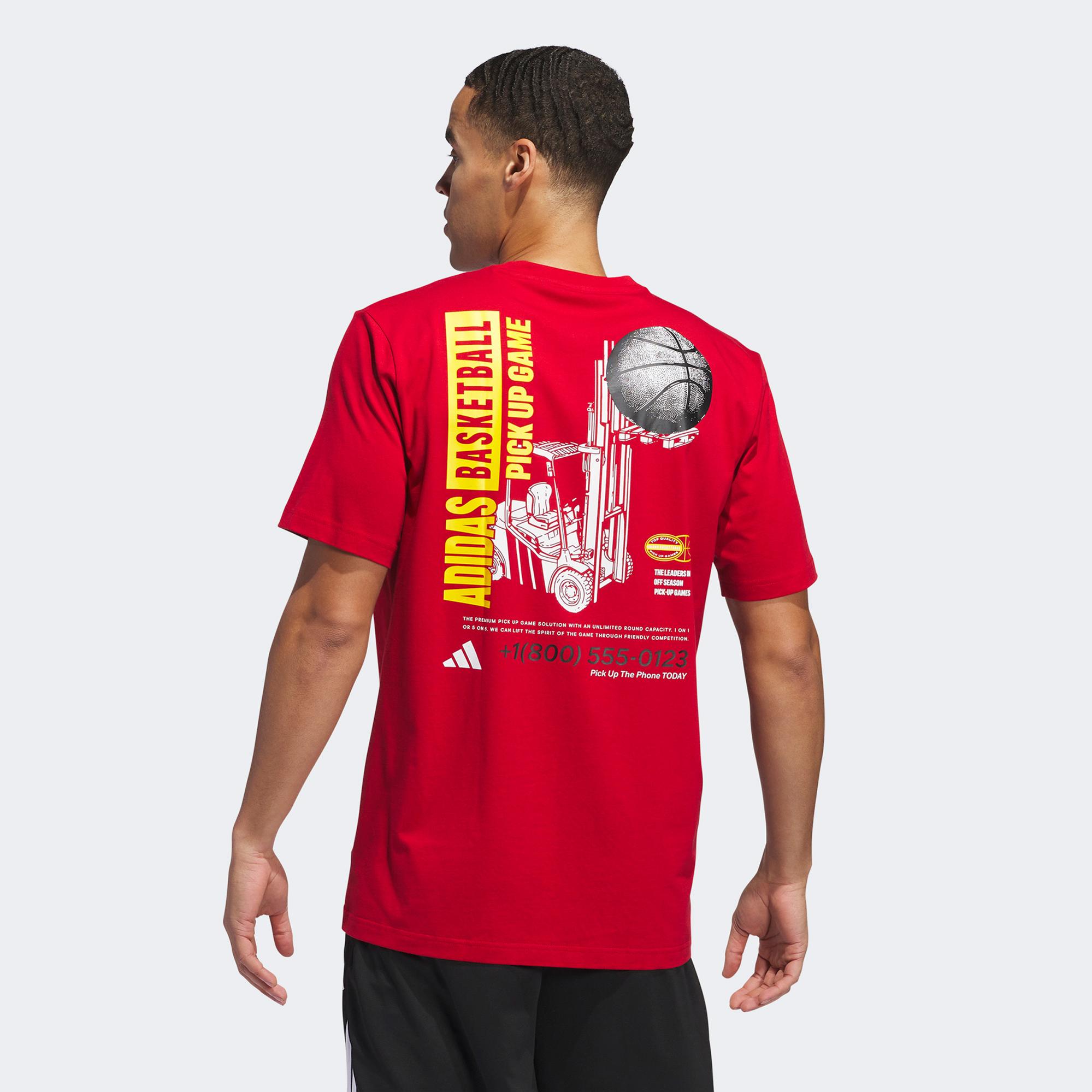 adidas Sum Novelty T 1 Erkek Kırmızı Basketbol T-Shirt