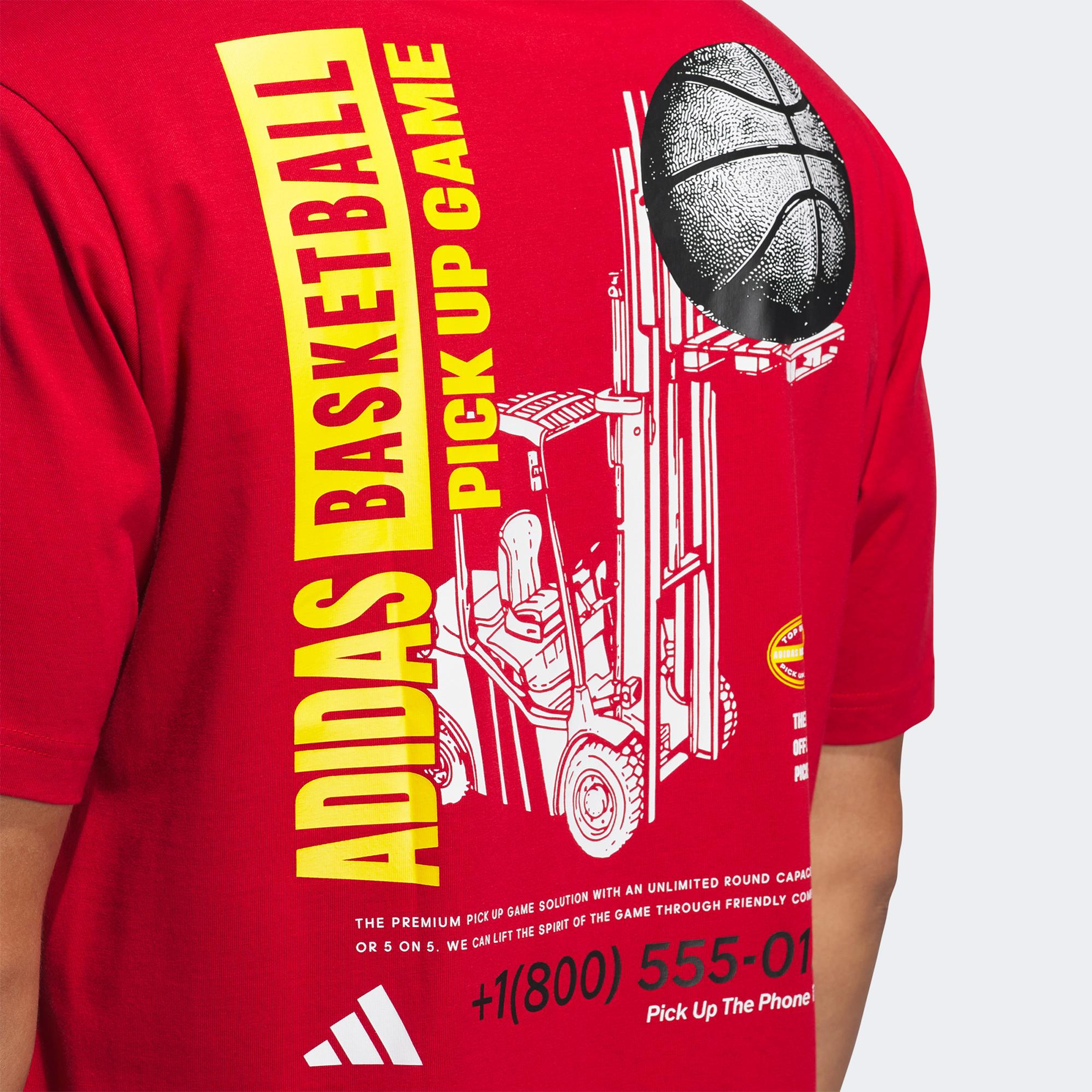 adidas Sum Novelty T 1 Erkek Kırmızı Basketbol T-Shirt