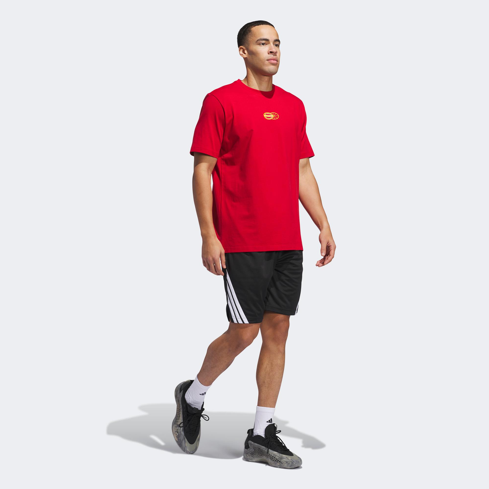 adidas Sum Novelty T 1 Erkek Kırmızı Basketbol T-Shirt