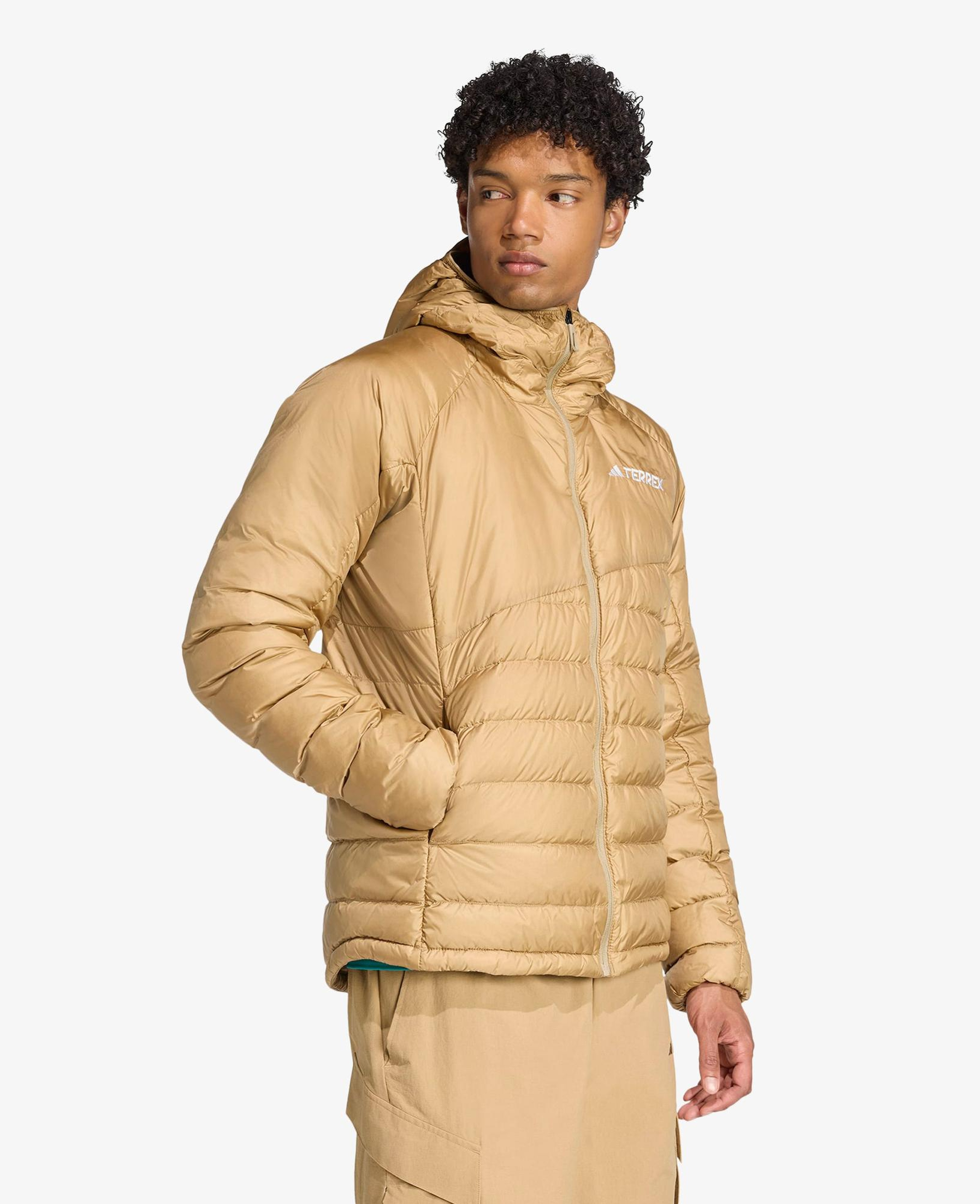 adidas Terrex Xperior Climawarm+ Down Kapüşonlu Erkek Kahverengi Yürüyüş Montu