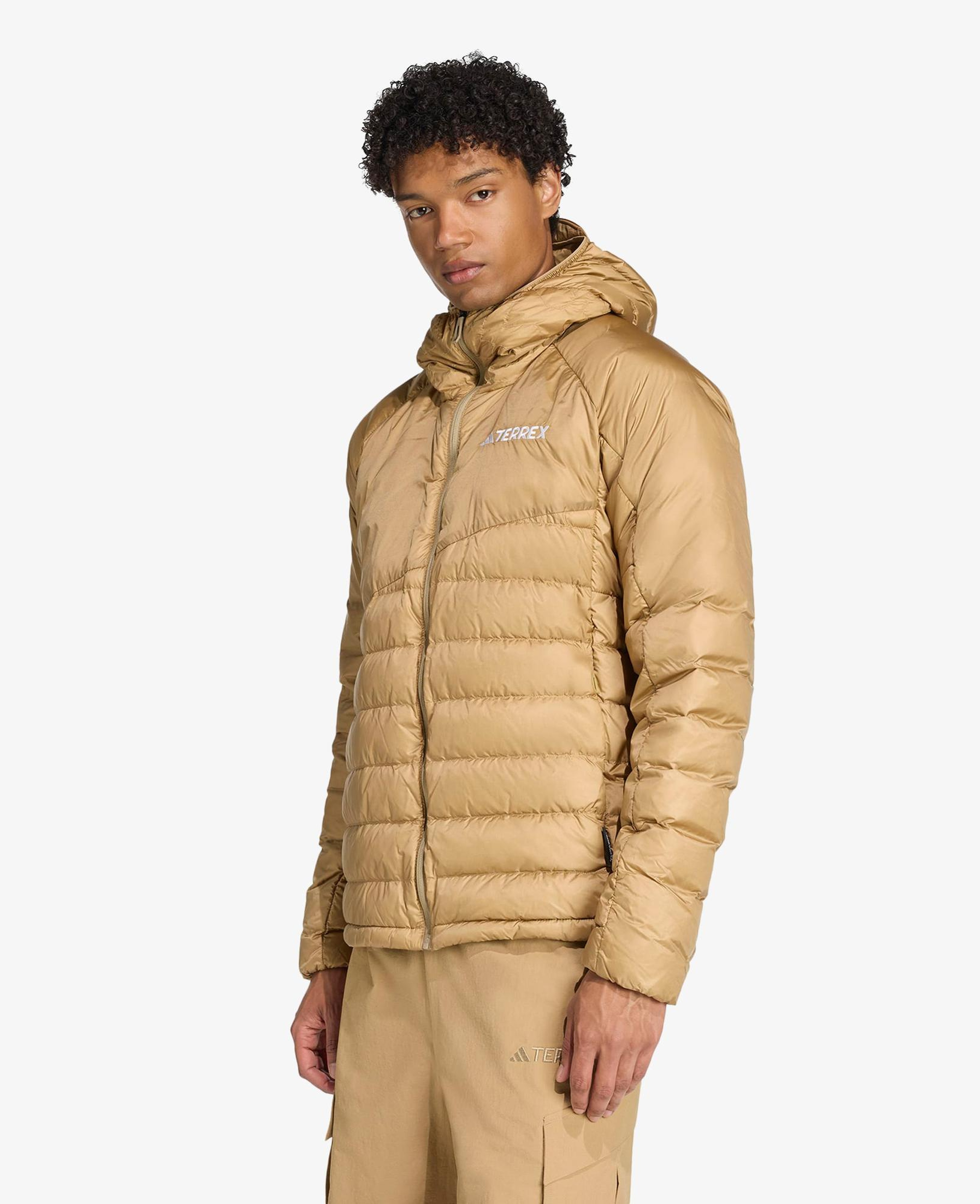 adidas Terrex Xperior Climawarm+ Down Kapüşonlu Erkek Kahverengi Yürüyüş Montu