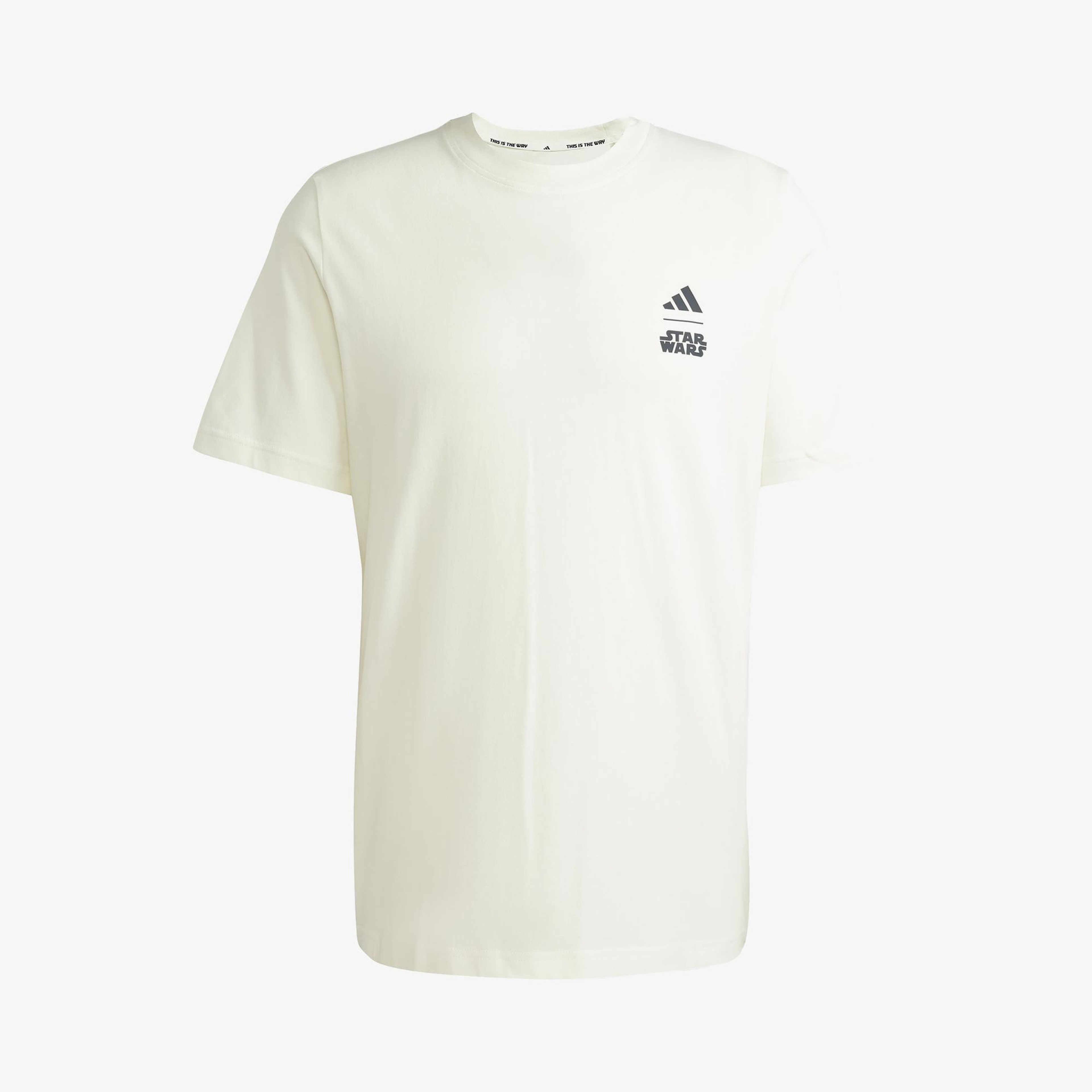 adidas X Star Wars The Mandalorian Regular Fit Back Graphic Erkek Beyaz T-Shirt