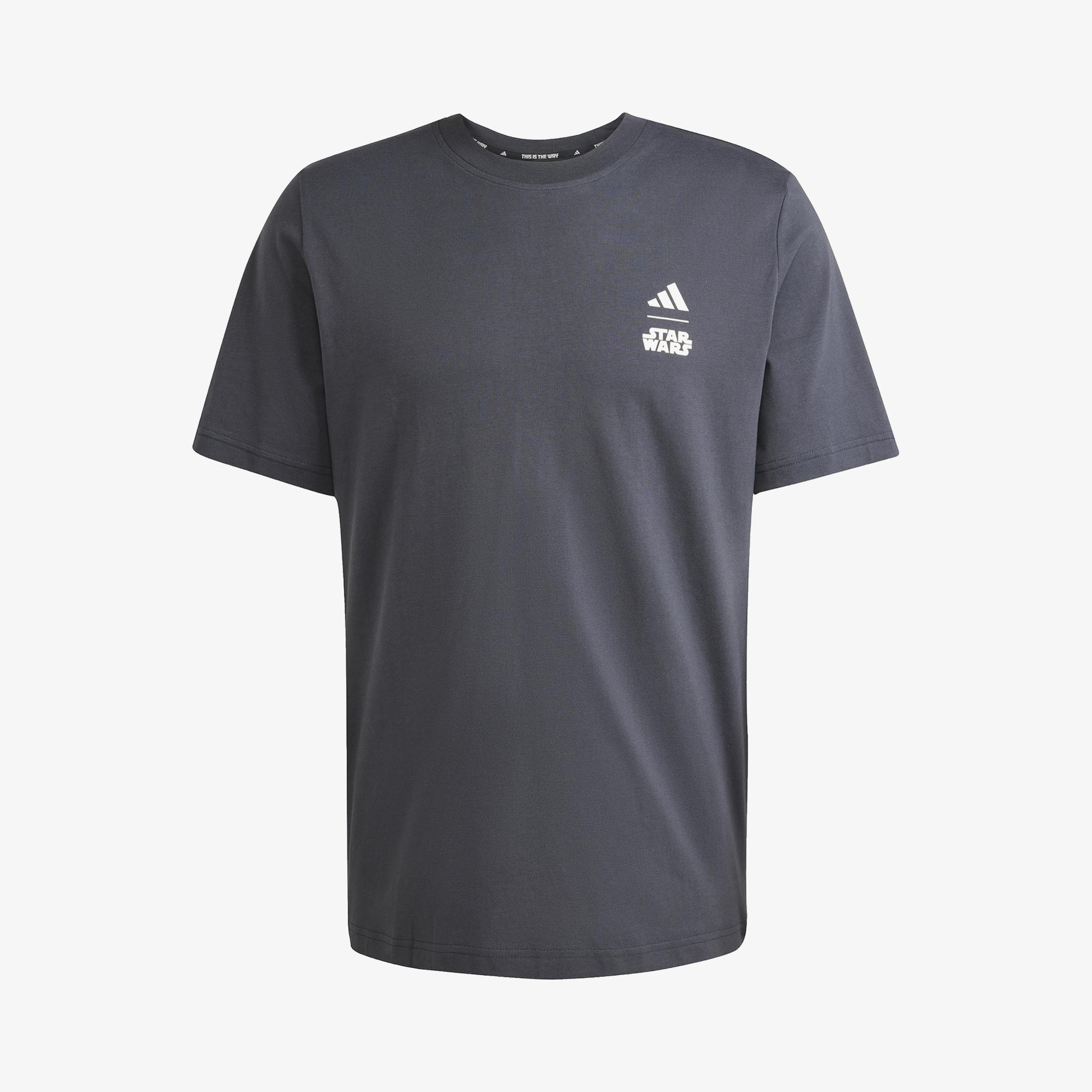 adidas X Star Wars The Mandalorian Regular Fit Back Graphic Erkek Gri T-Shirt