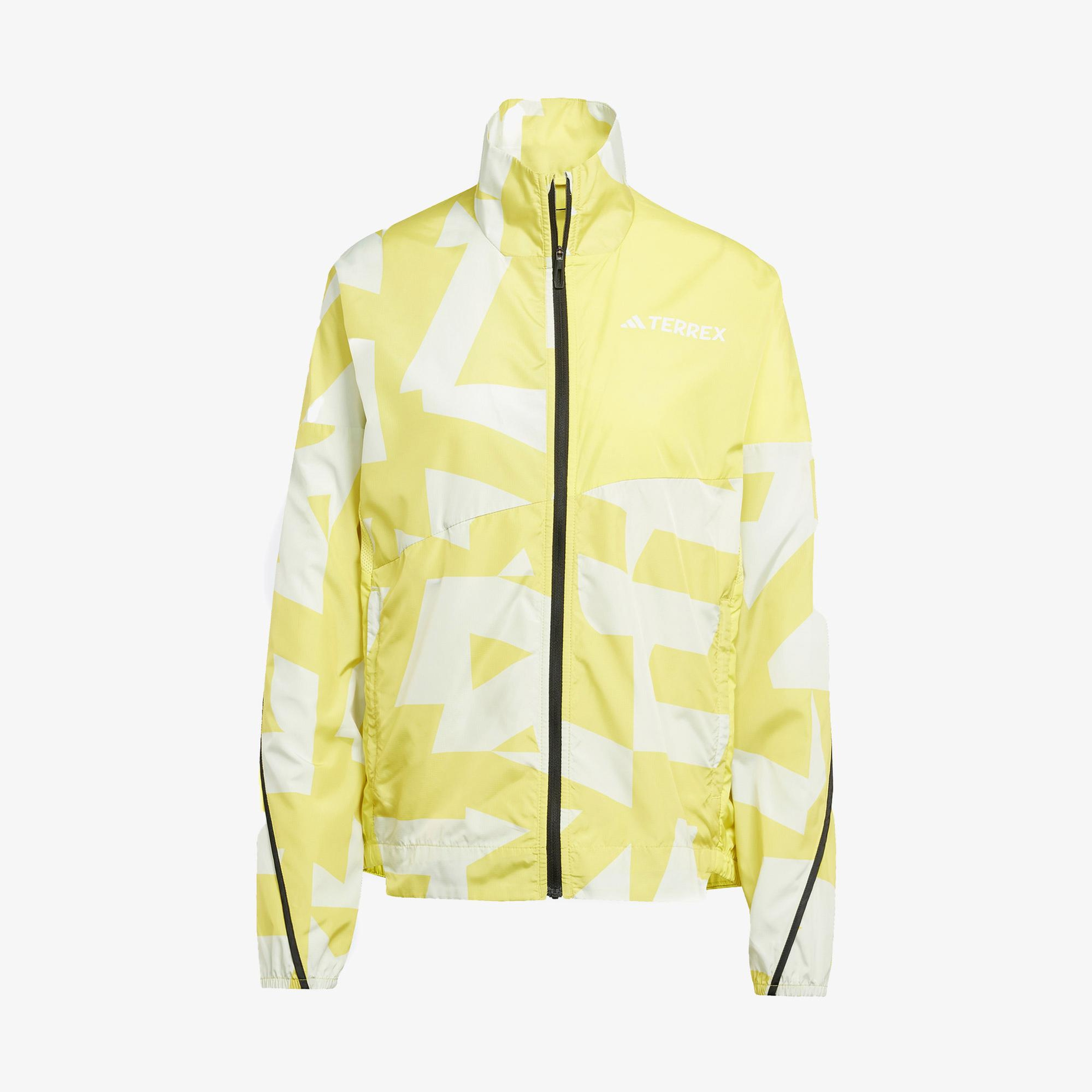 adidas Terrex Multi Printed Wind Kadın Sarı Ceket