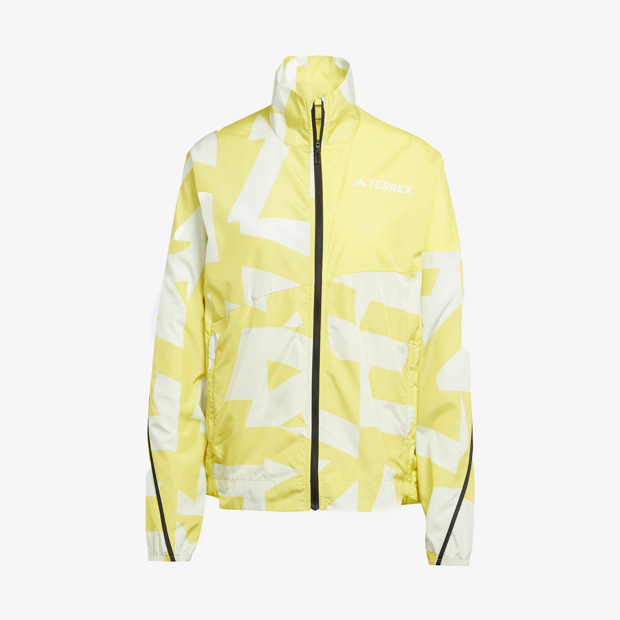 adidas Terrex Multi Printed Wind Kadın Sarı Ceket