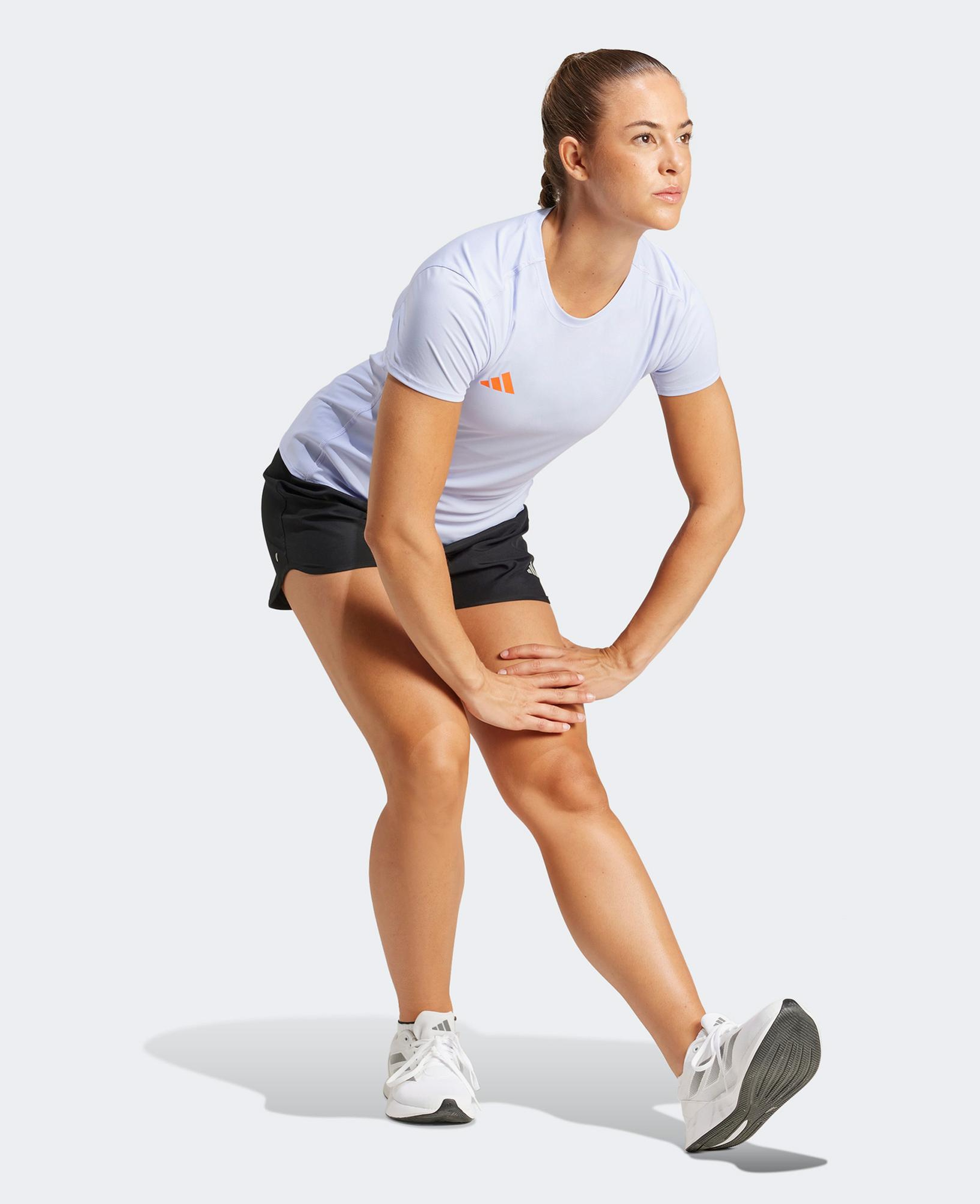 adidas Adizero Essentials Kadın Mor Koşu T-Shirt