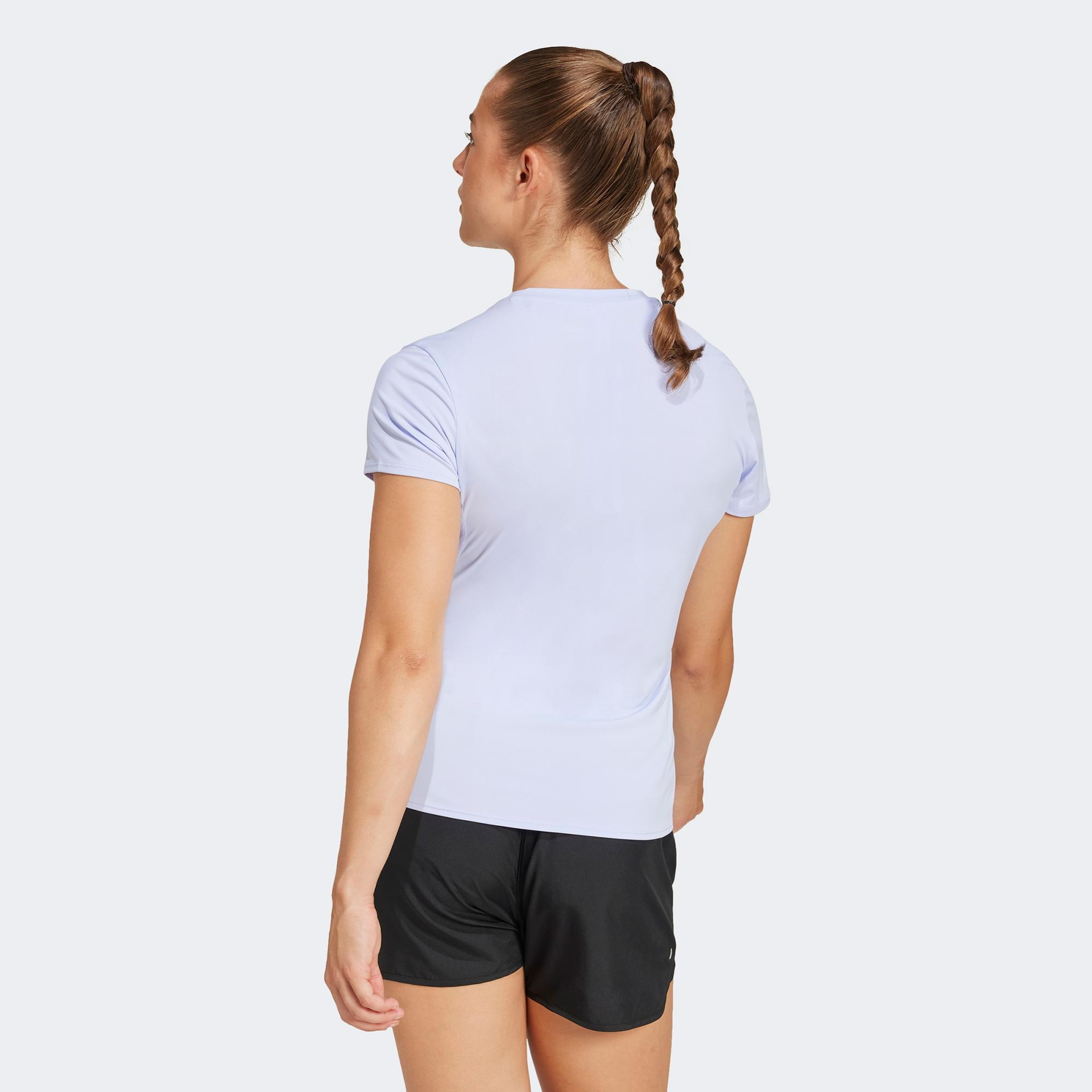 adidas Adizero Essentials Kadın Mor Koşu T-Shirt