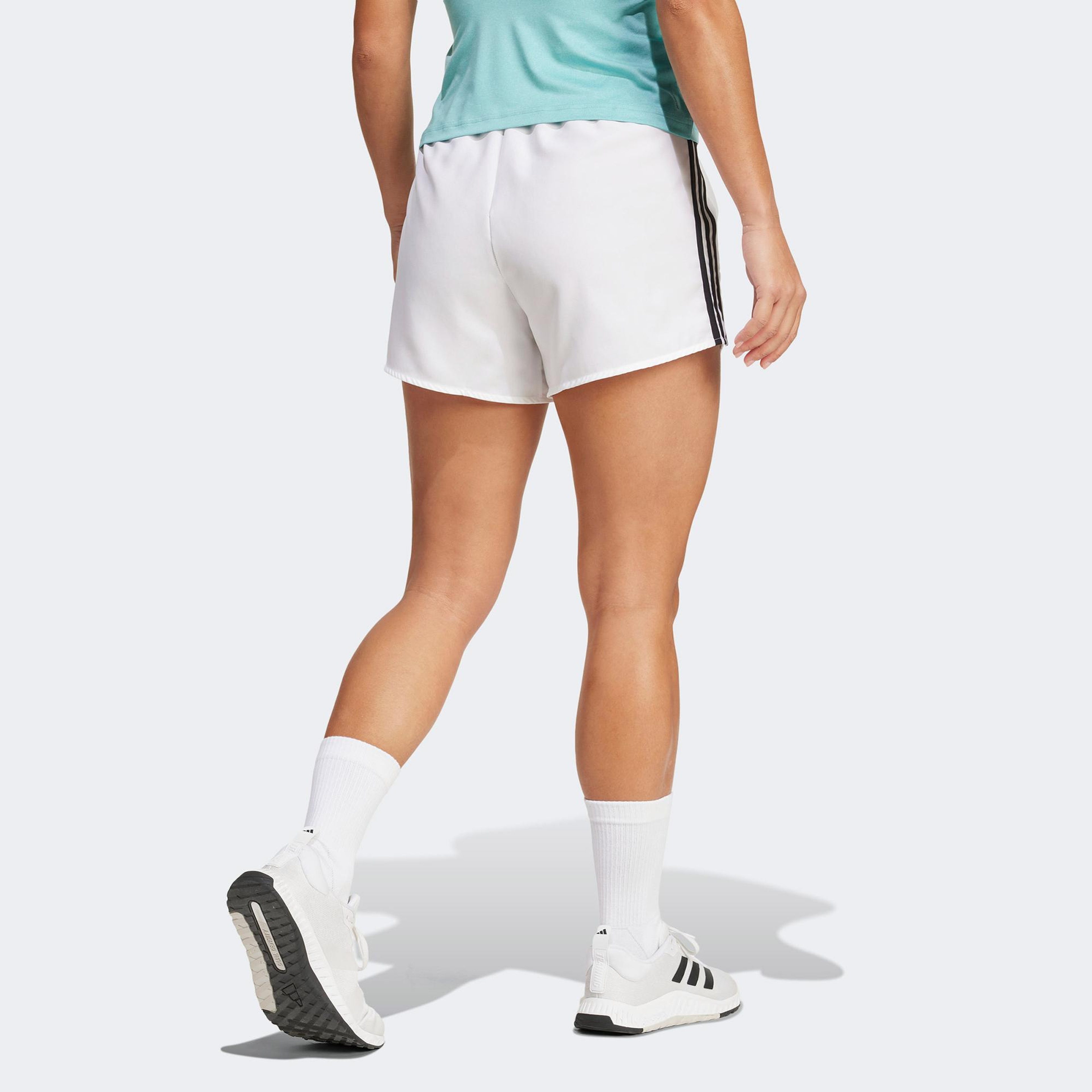 adidas 3 Stripes High Rise Kadın Beyaz Antrenman Şort