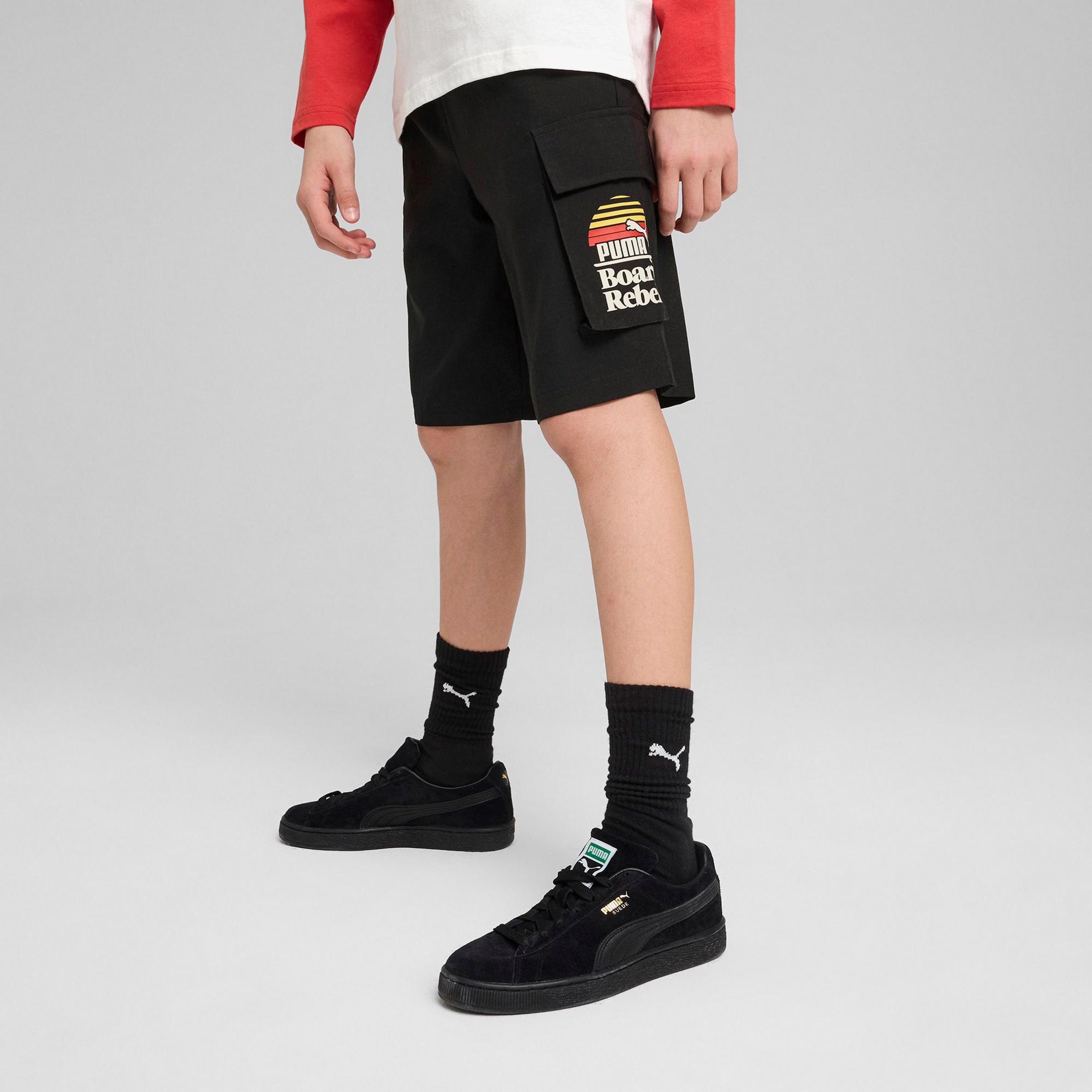 Puma Mid90S Cargo Chino Çocuk Siyah Şort