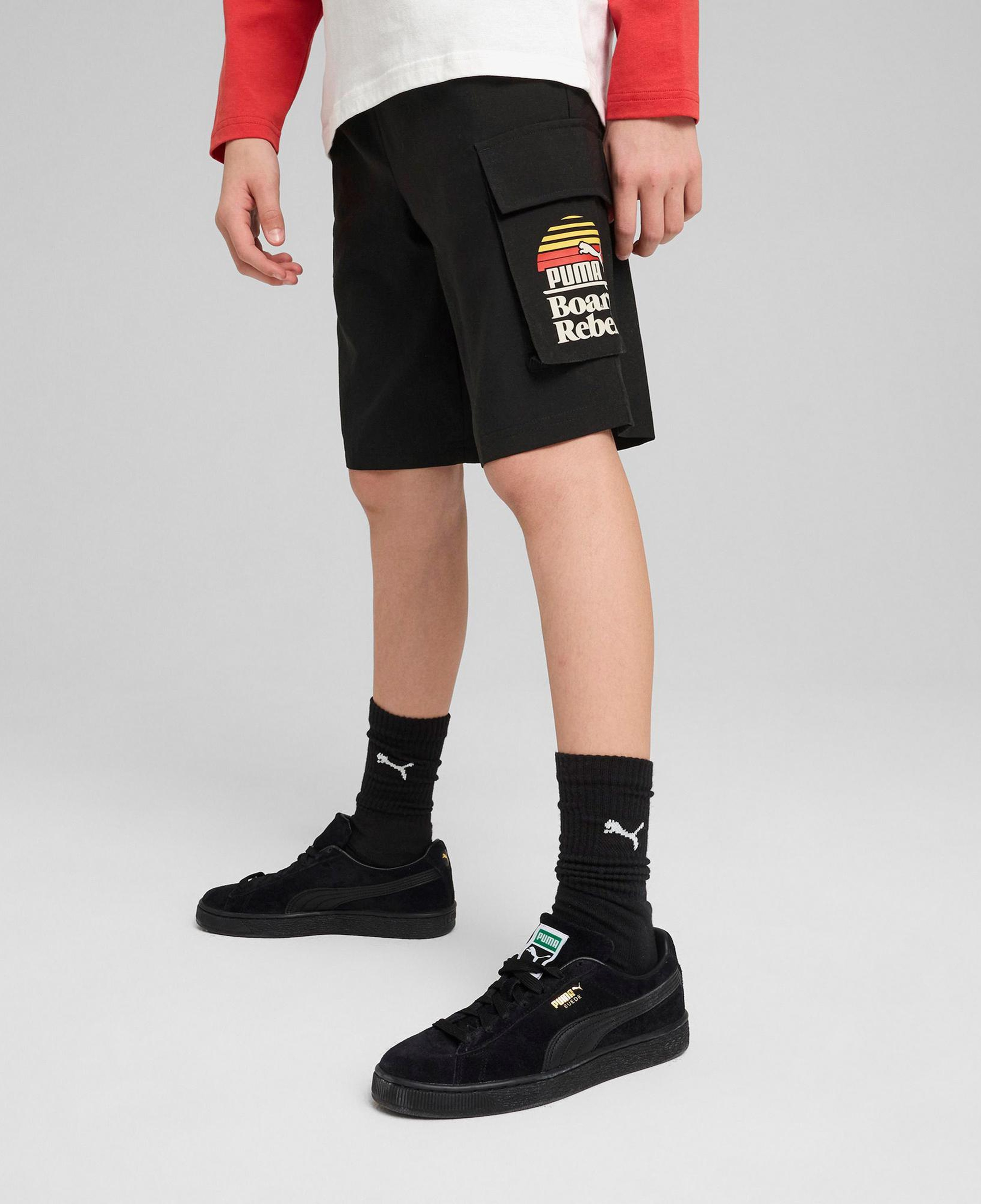 Puma Mid90S Cargo Chino Çocuk Siyah Şort