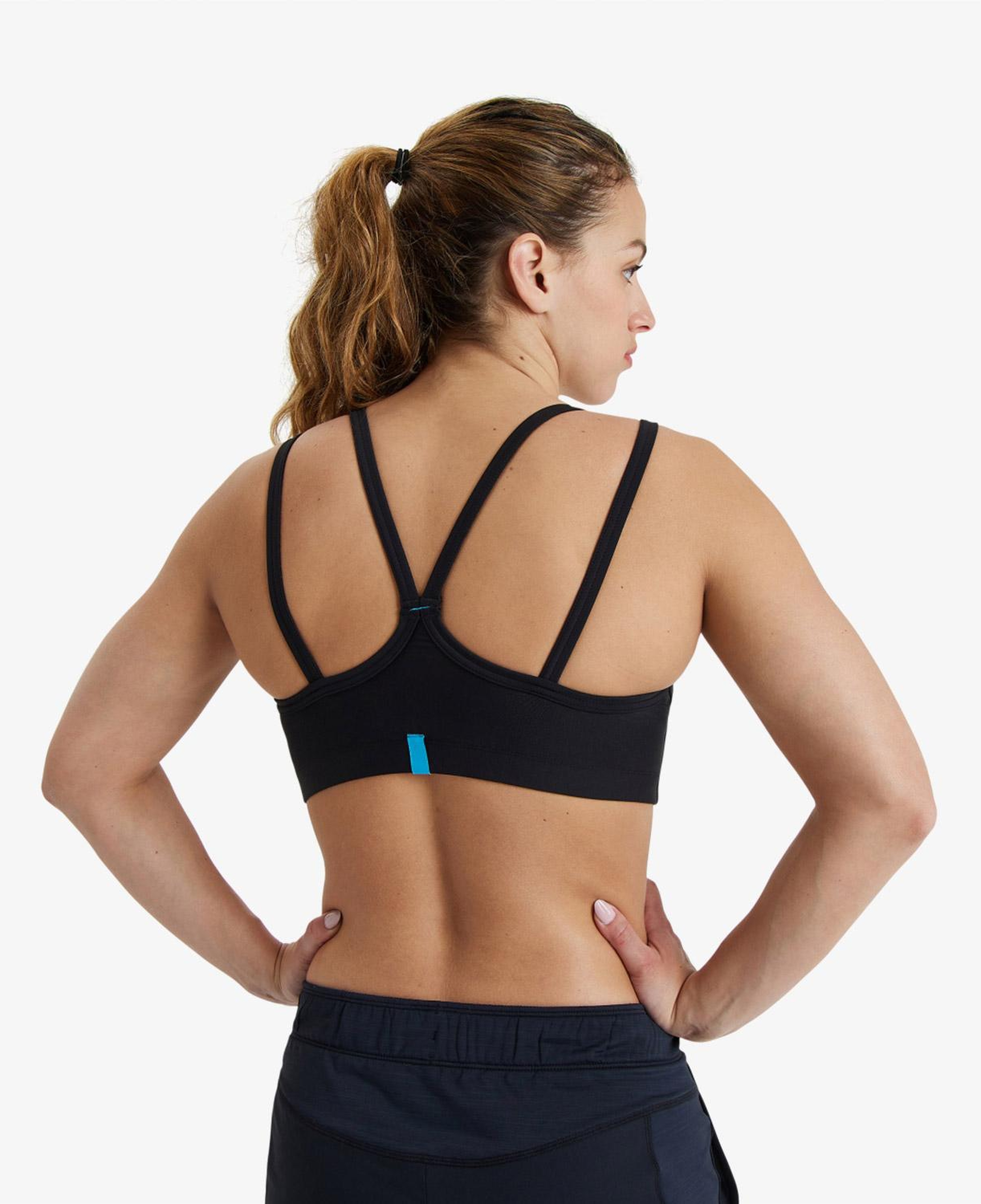 Arena Solid Kadın Siyah Antrenman Bra