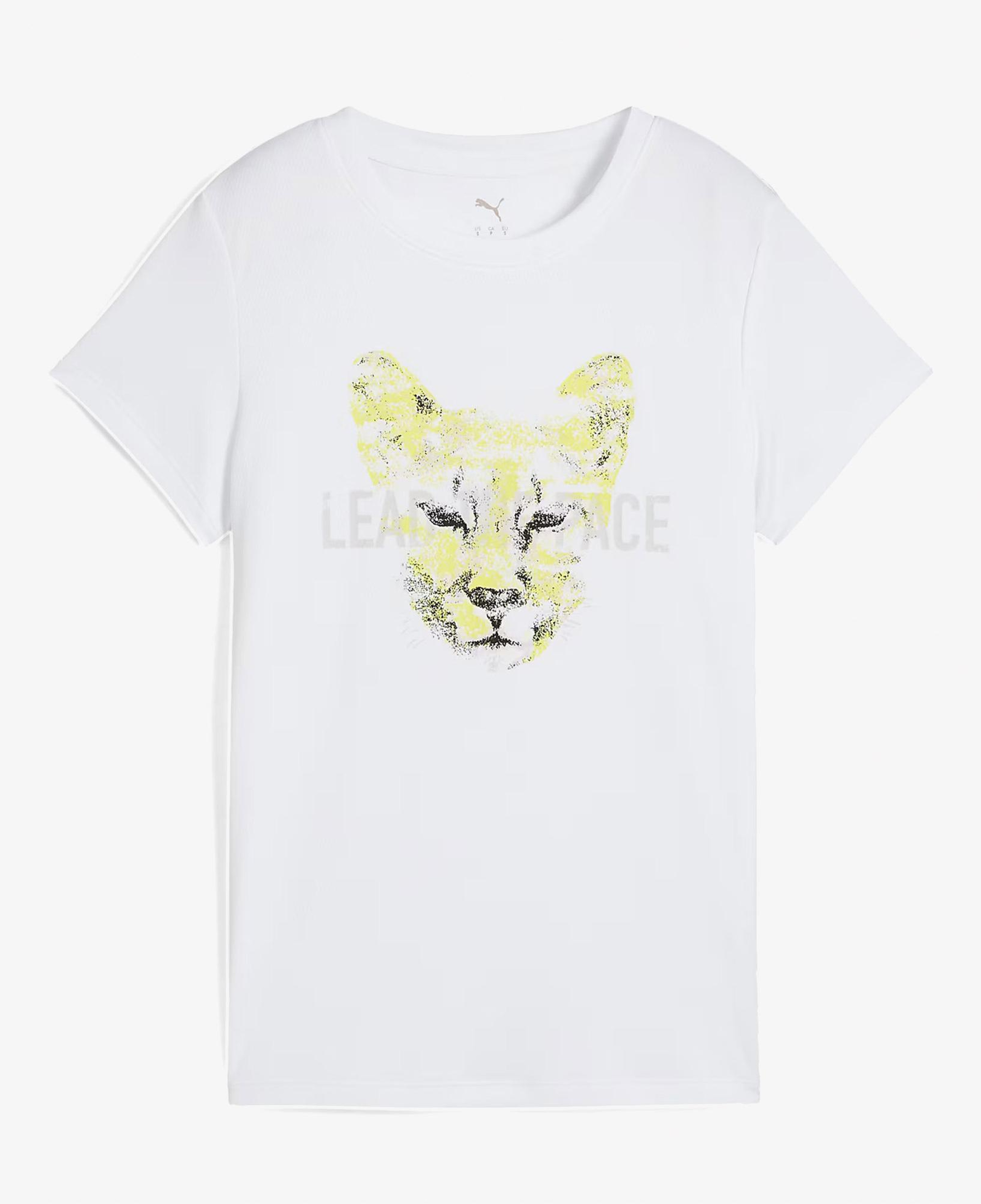 Puma Graphics Running Slogan Kadın Beyaz T-Shirt