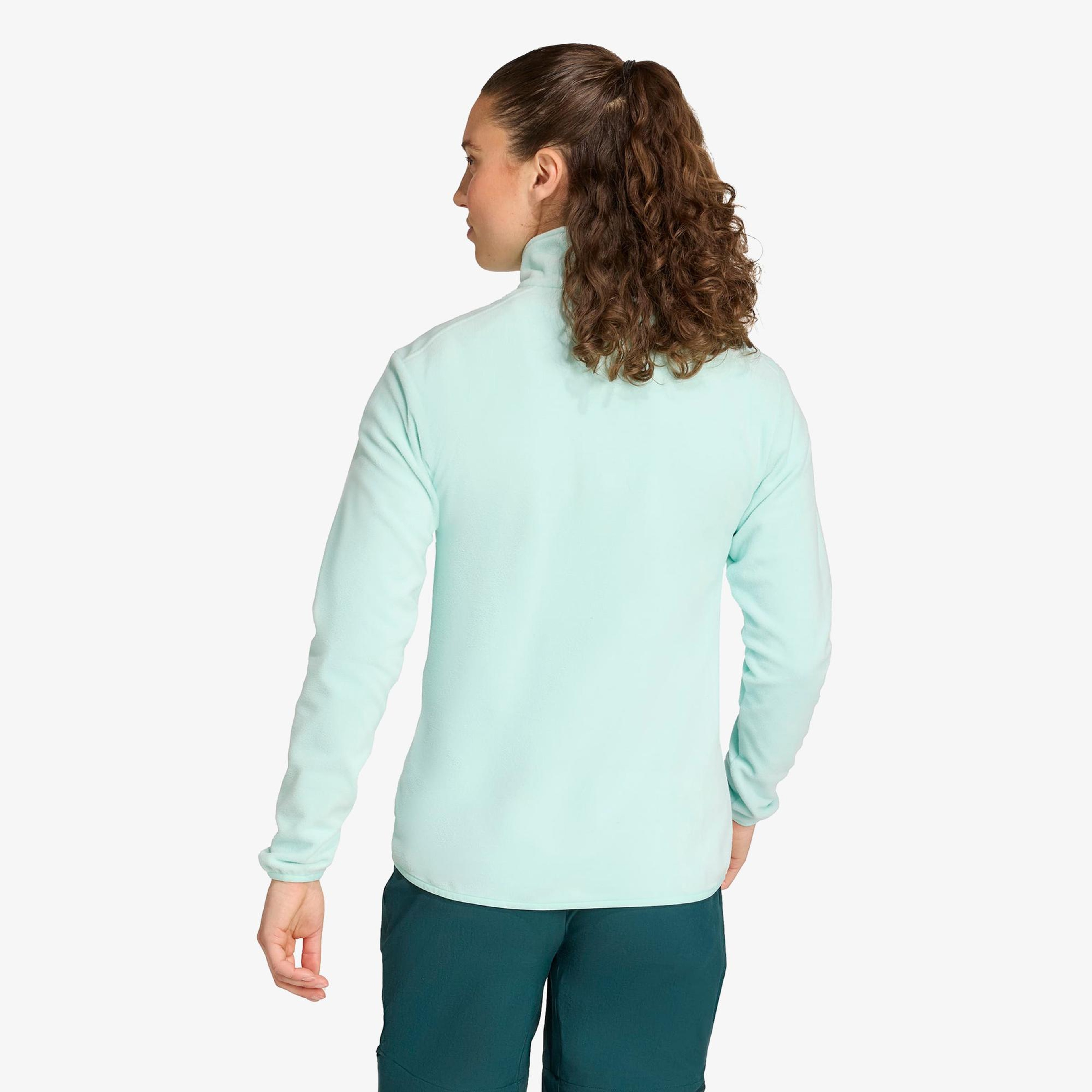 adidas Multi Essentials 1-2 Zip Fleece Kadın Mavi Yürüyüş Polar