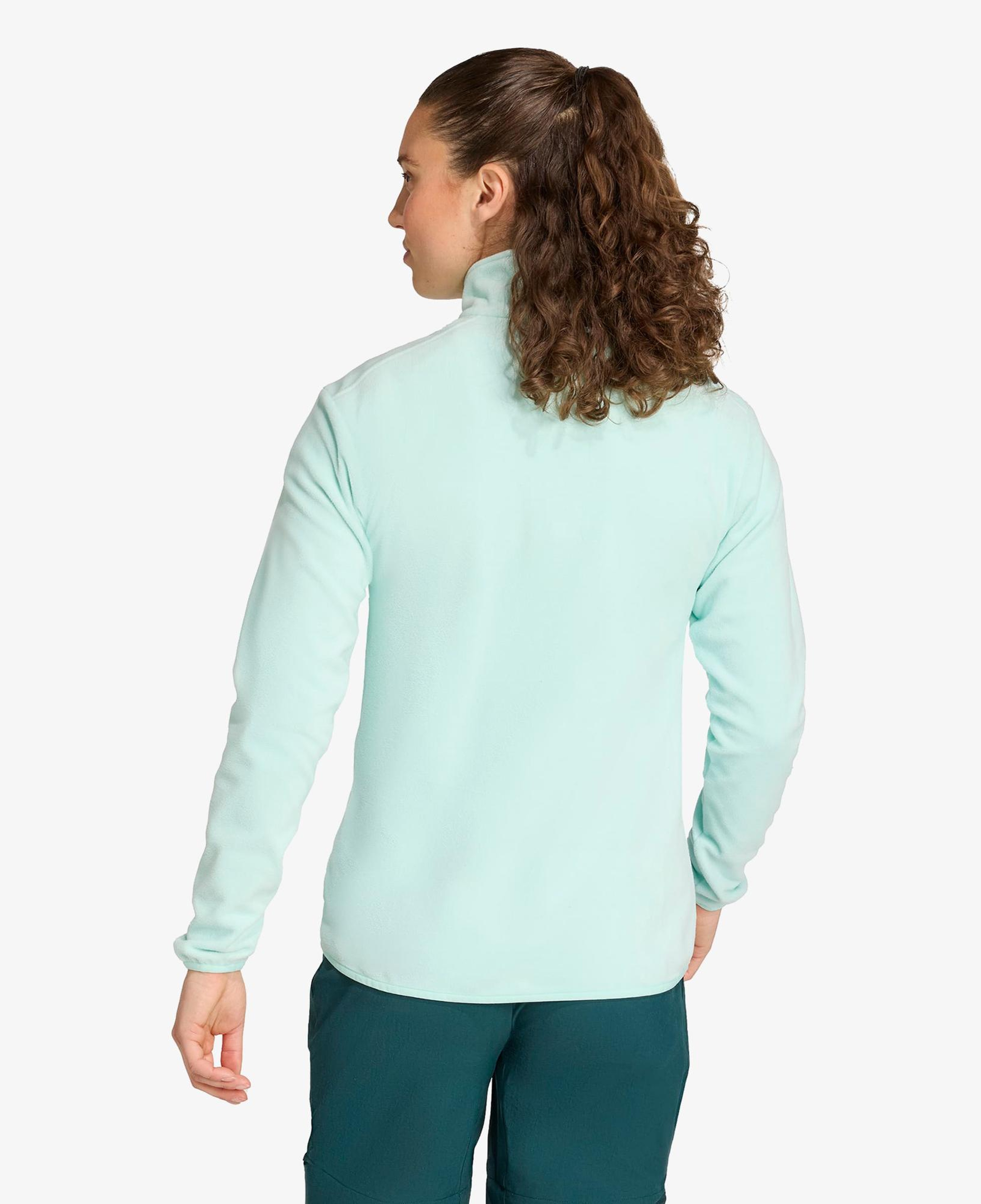 adidas Multi Essentials 1-2 Zip Fleece Kadın Mavi Yürüyüş Polar