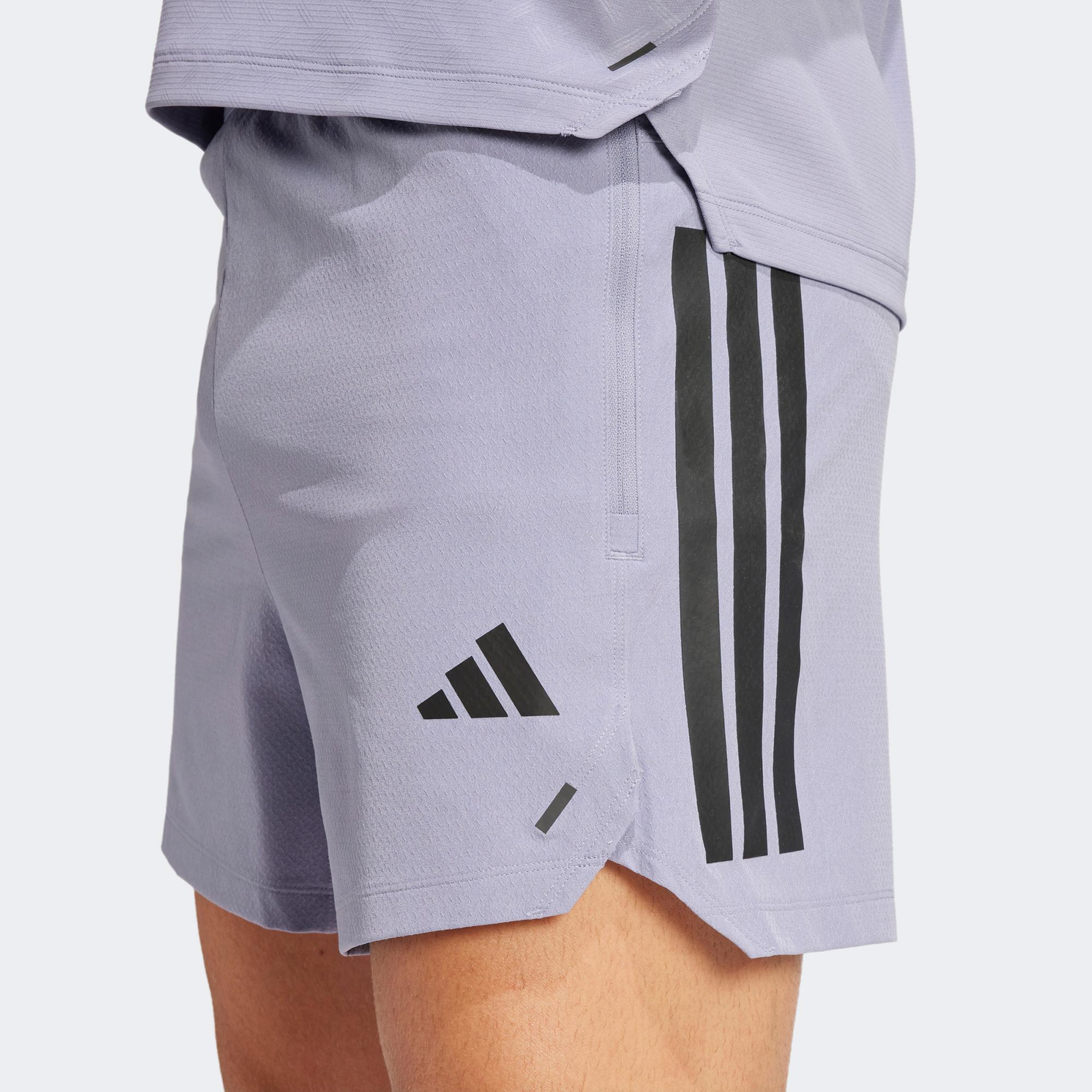 adidas Power 3 Stripes Erkek Mor Antrenman Şort