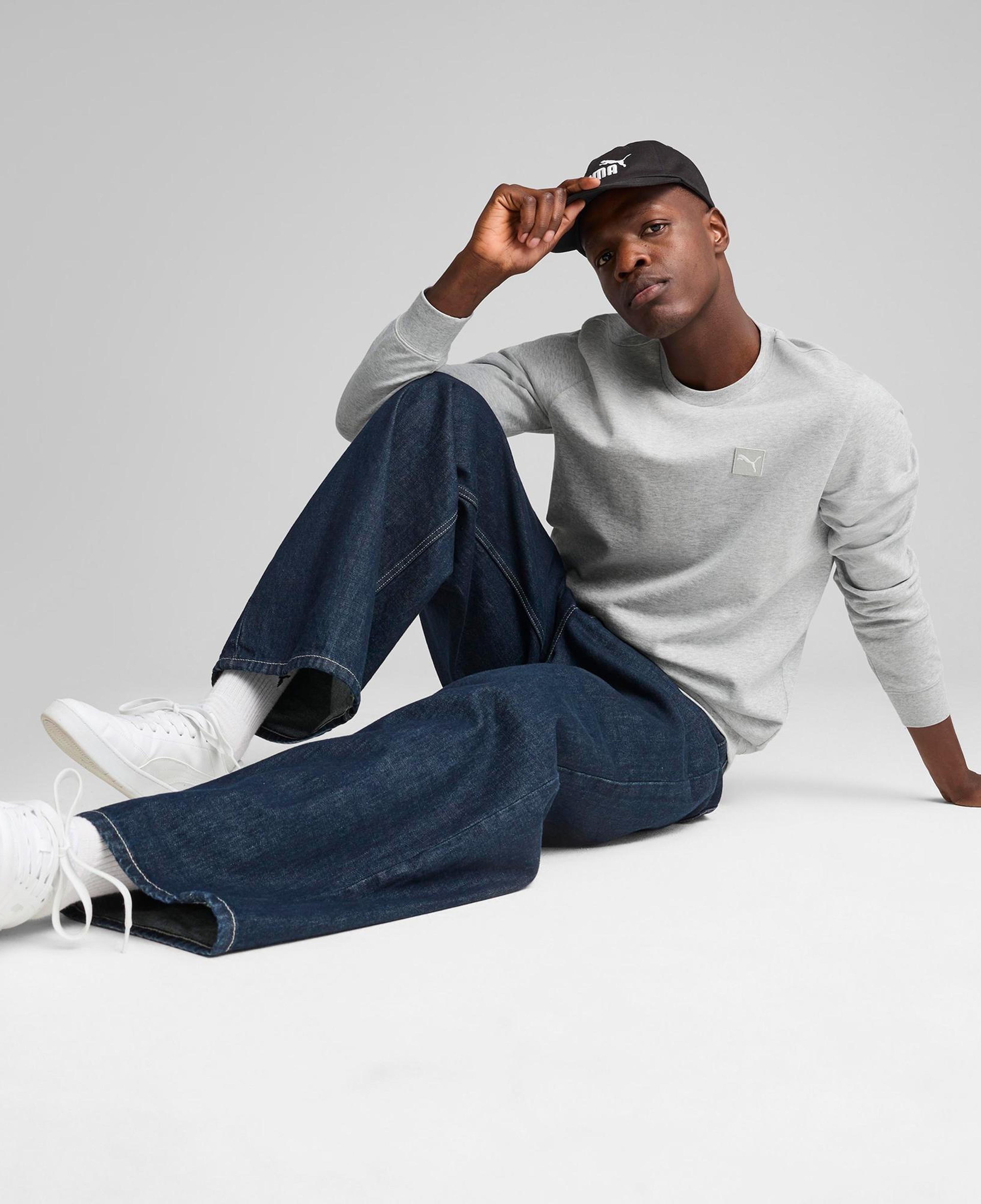 Puma Ess Elevated Crew Tr Erkek Gri Sweatshirt