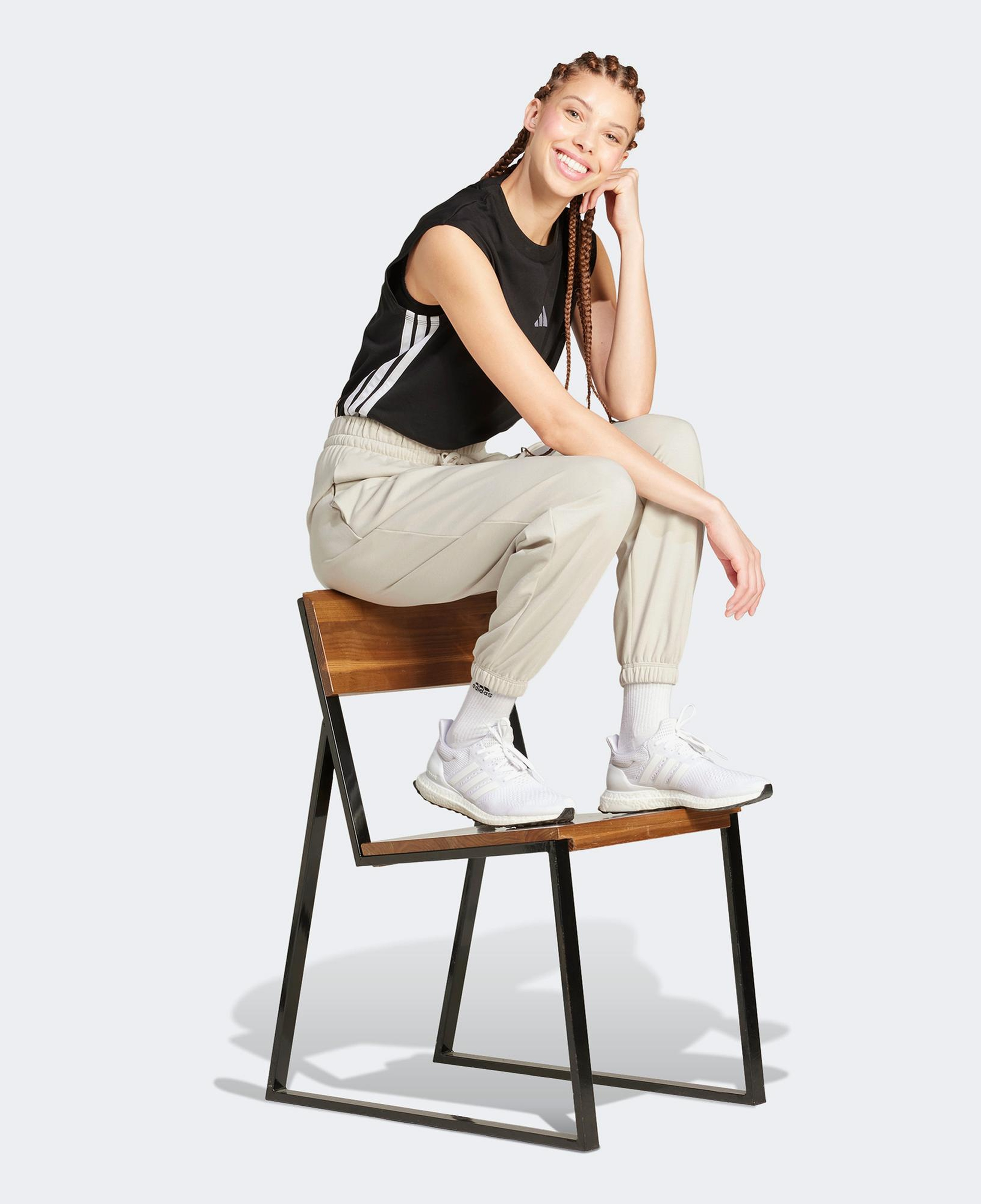 adidas Essentials Small Logo French Terry Cuffed Kadın Gri Eşofman Altı
