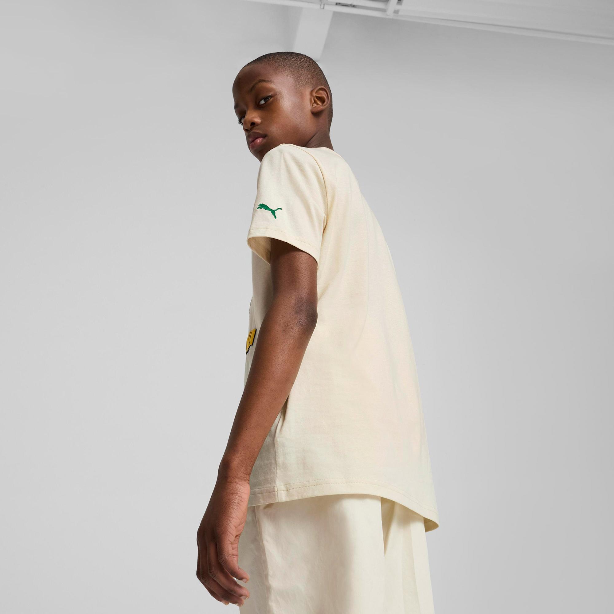 Puma Super Graphic Çocuk Krem T-Shirt