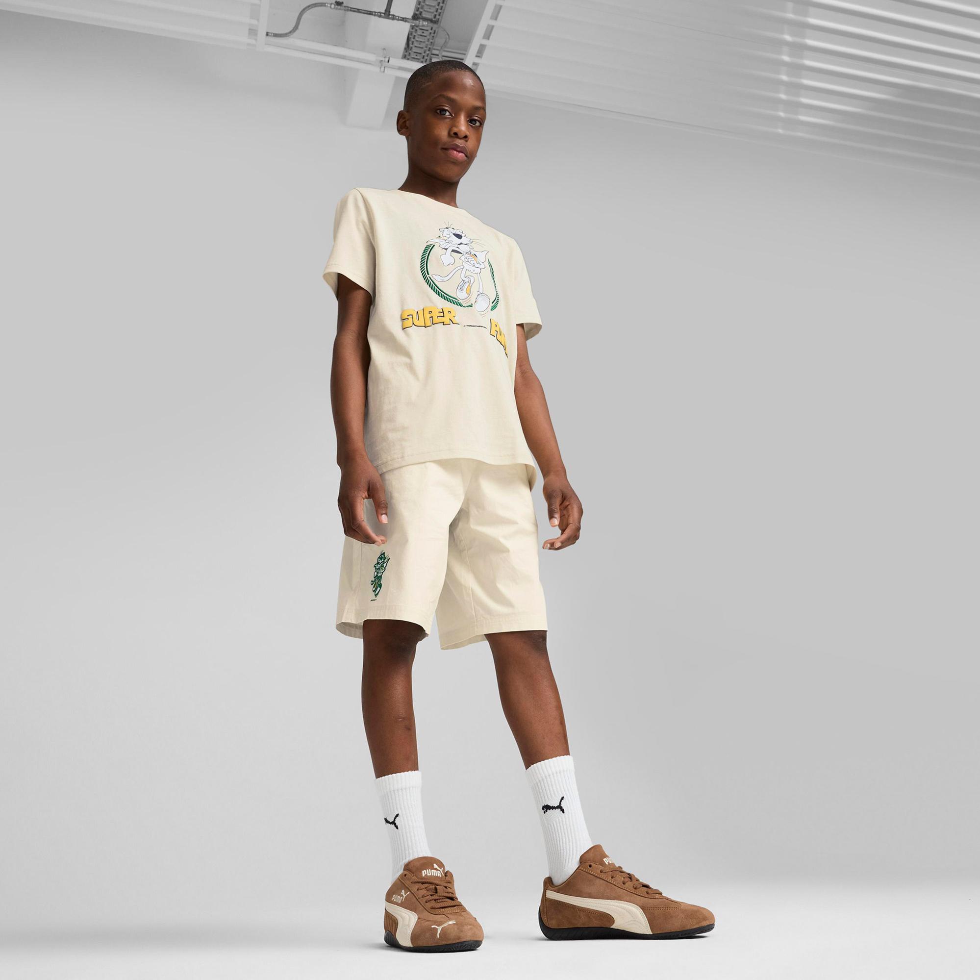 Puma Super Graphic Çocuk Krem T-Shirt