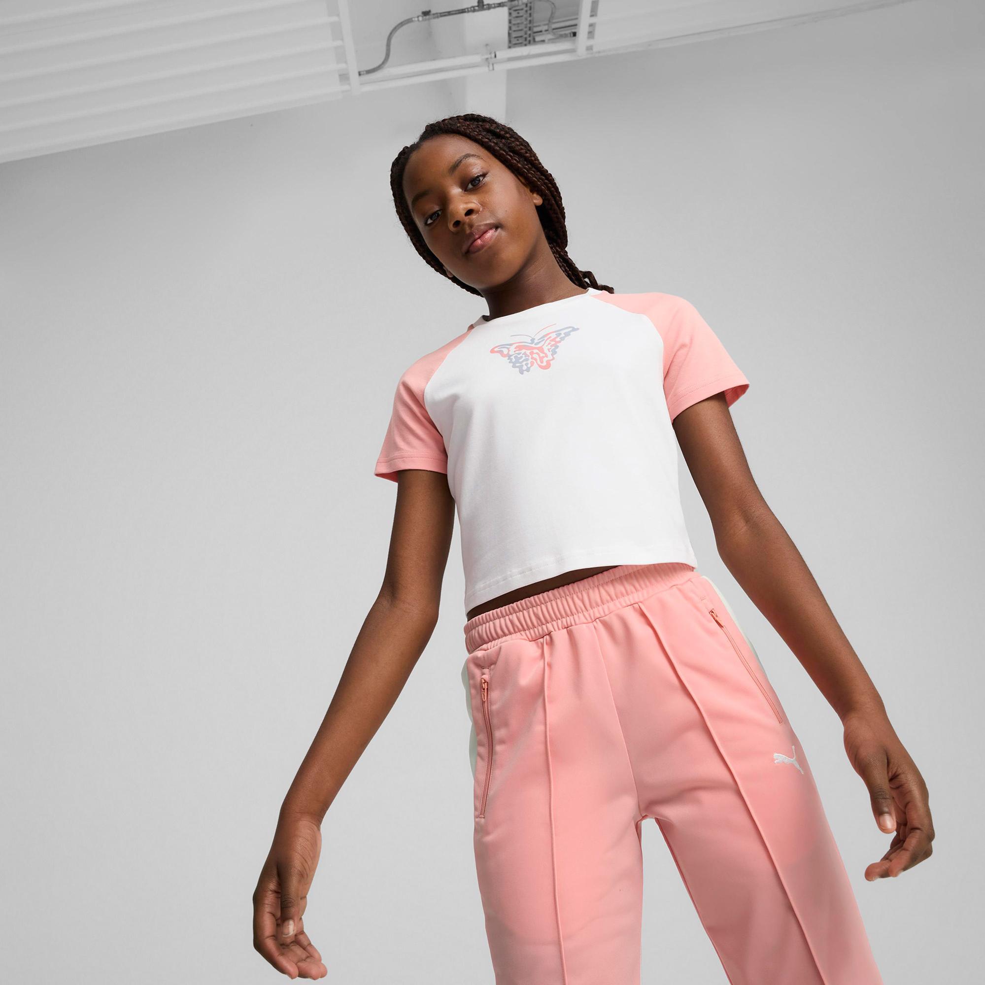 Puma Butterfly Vibe Baby Çocuk Beyaz T-Shirt