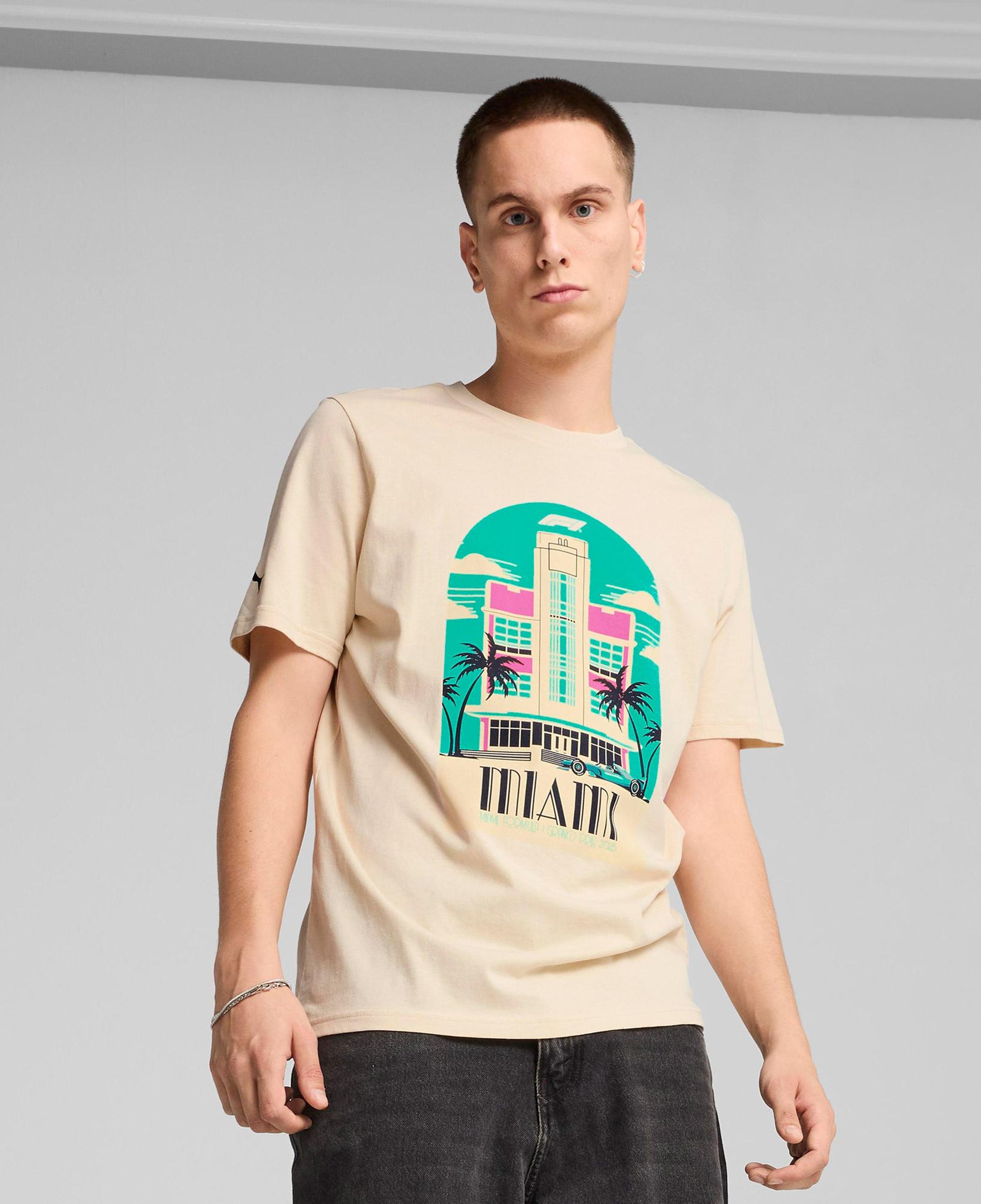 Puma F1 Miami Erkek Krem T-Shirt