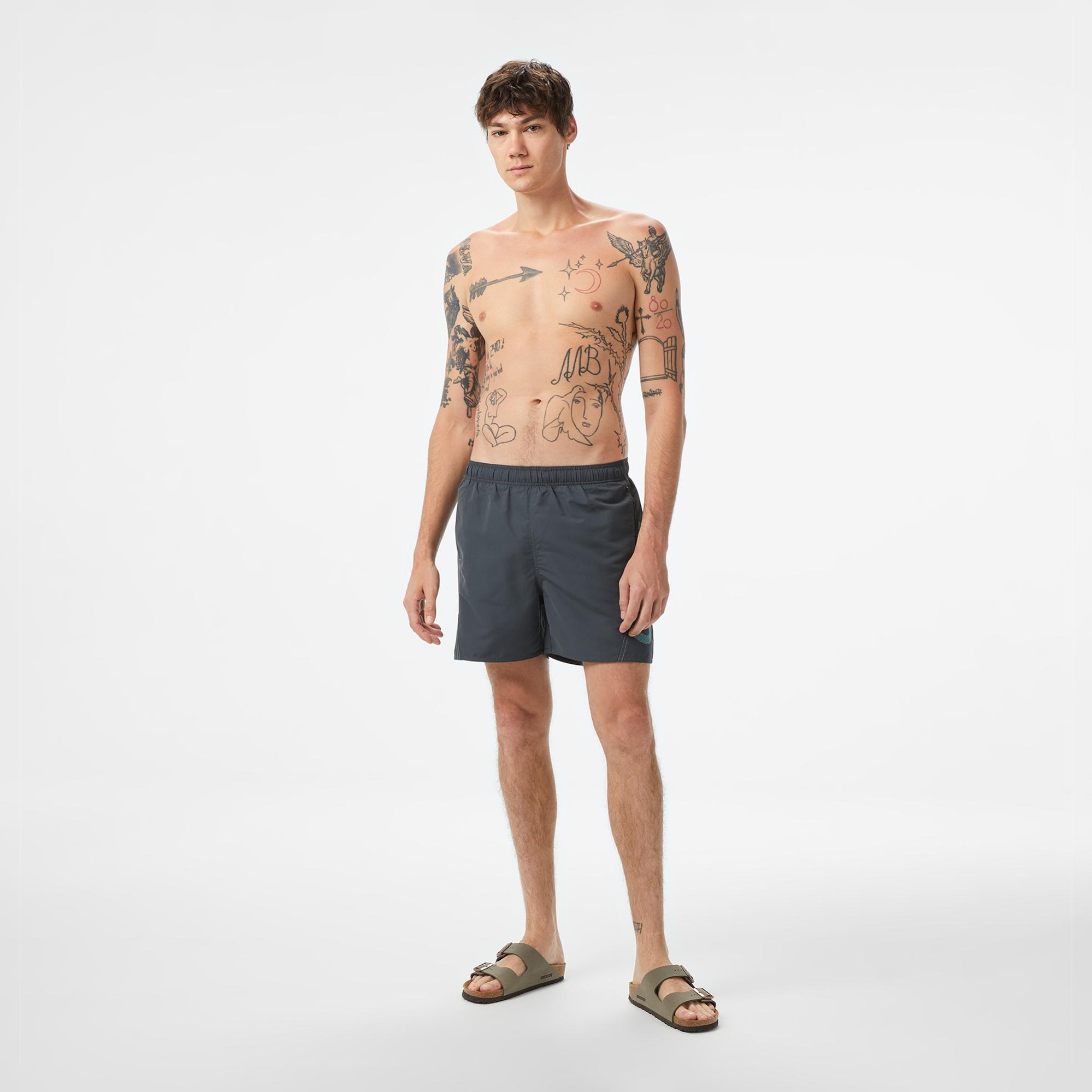 Arena Fundamentals Logo Erkek Gri Deniz Şortu