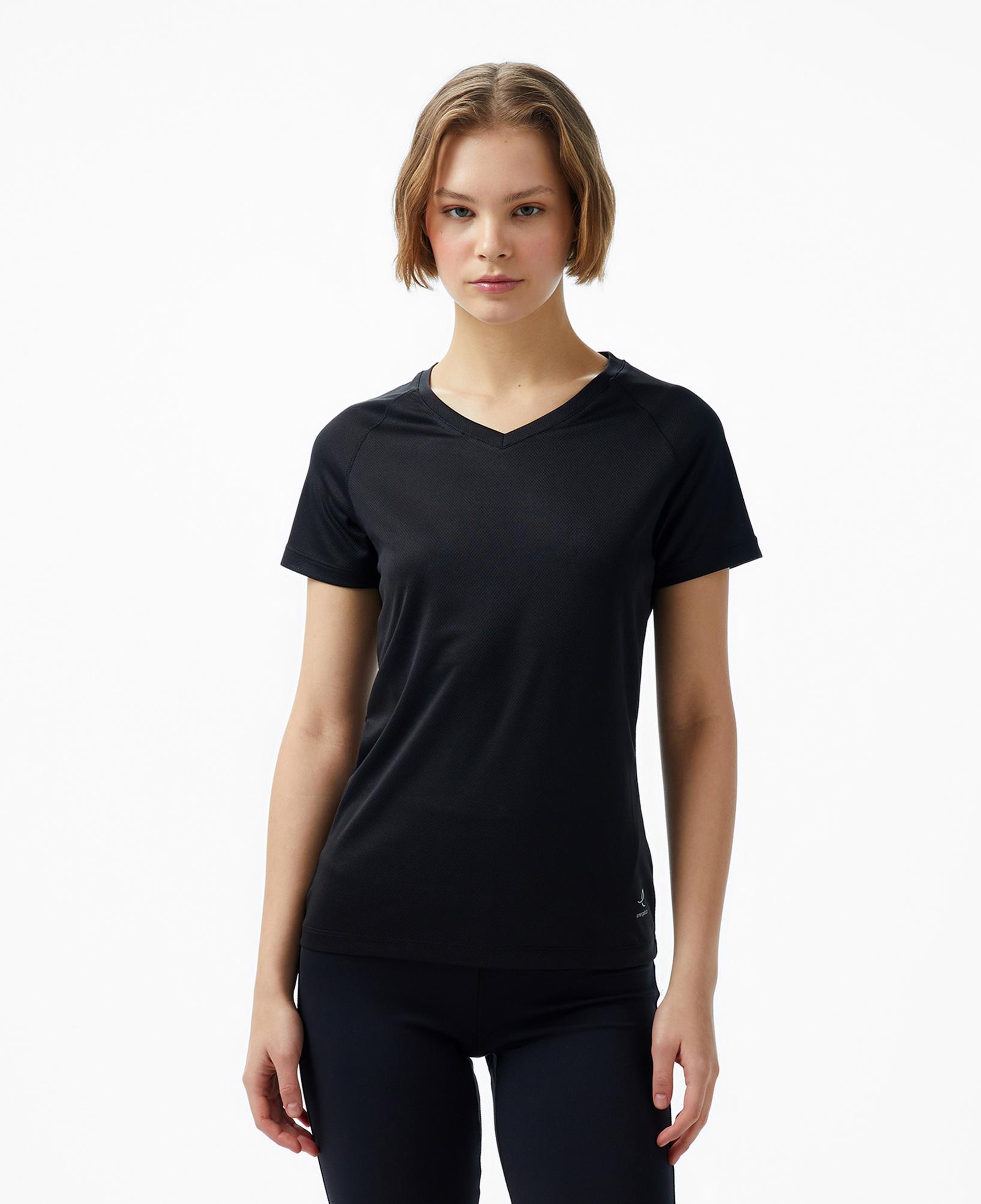 Energetics Natalja Ss Kadın Siyah Koşu T-Shirt