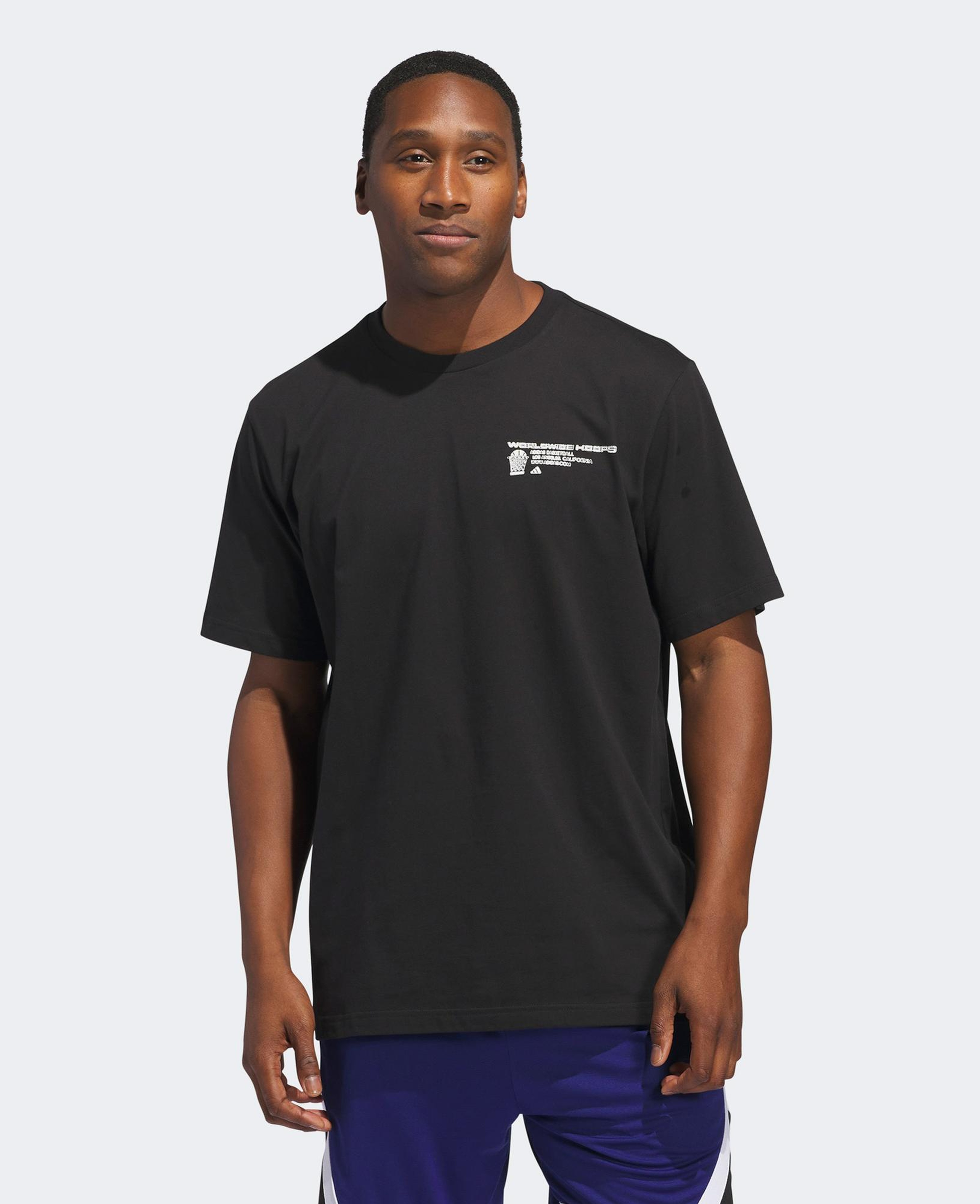 adidas Worldwide Hoops Graphic Erkek Siyah Basketbol T-Shirt