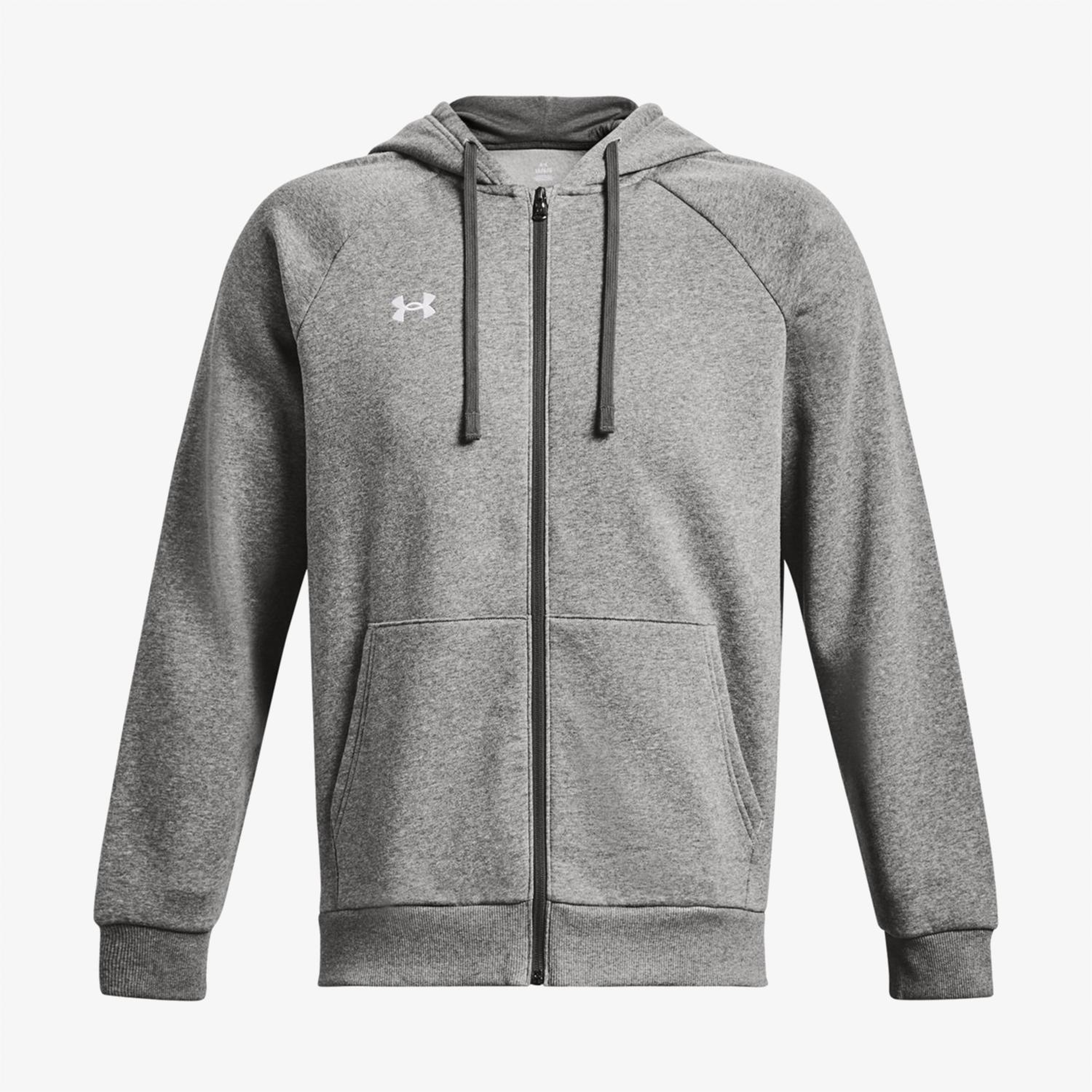 Under Armour Rival Fleece FZ Hood Erkek Gri Sweatshirt