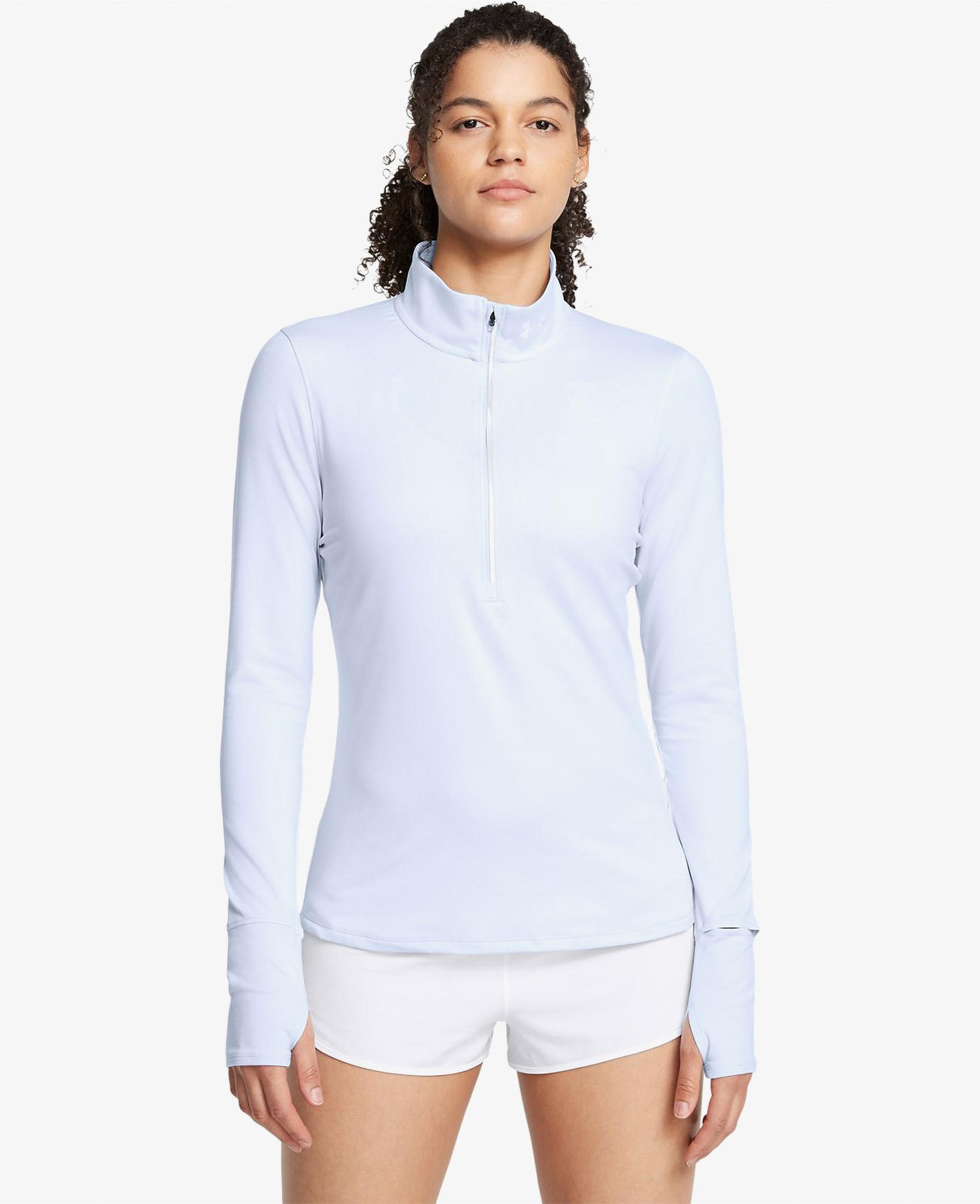 Under Armour Launch Pro Yarım Fermuarlı Kadın Mavi Koşu Üstü