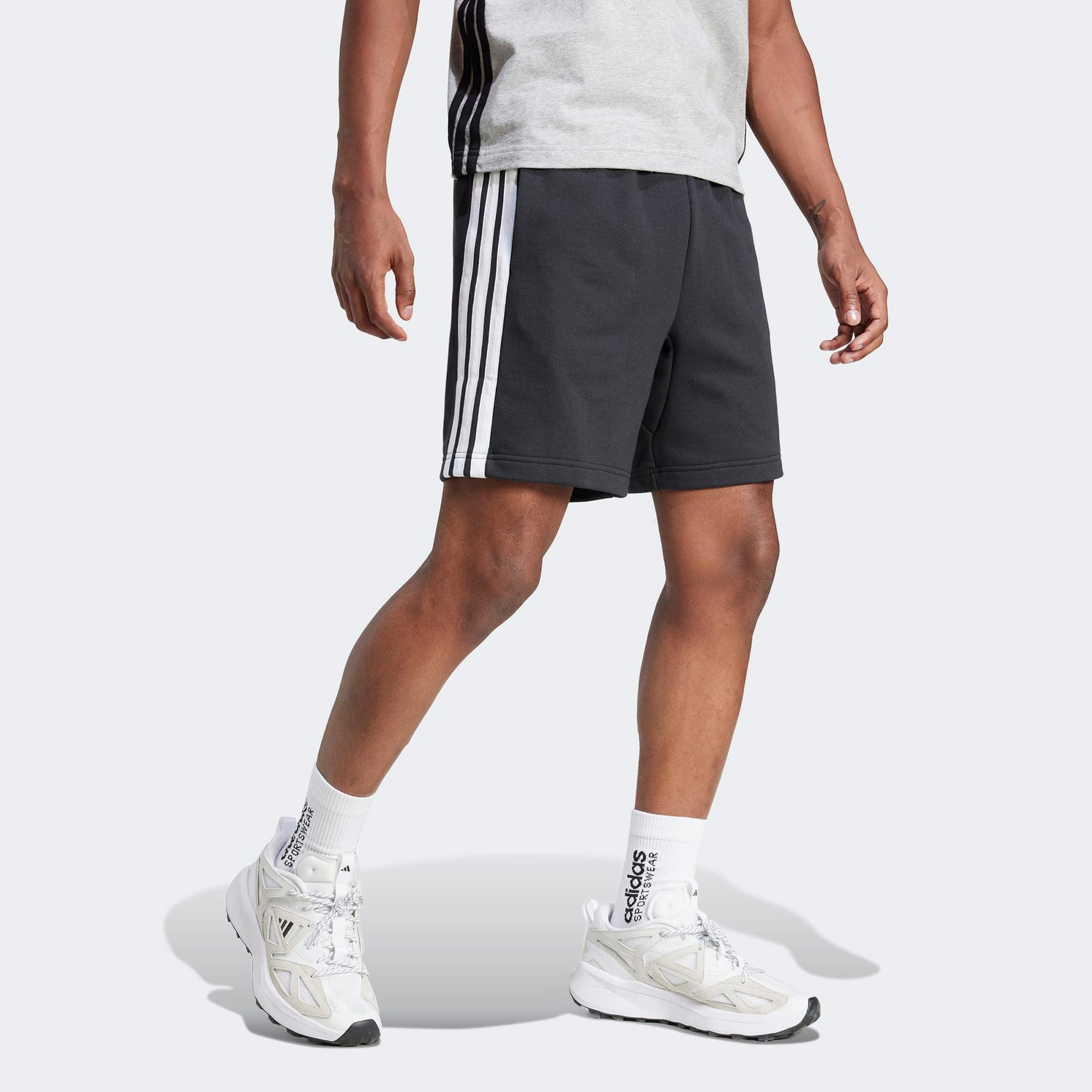 adidas Essential 3 Stripes French Terry Erkek Siyah Şort