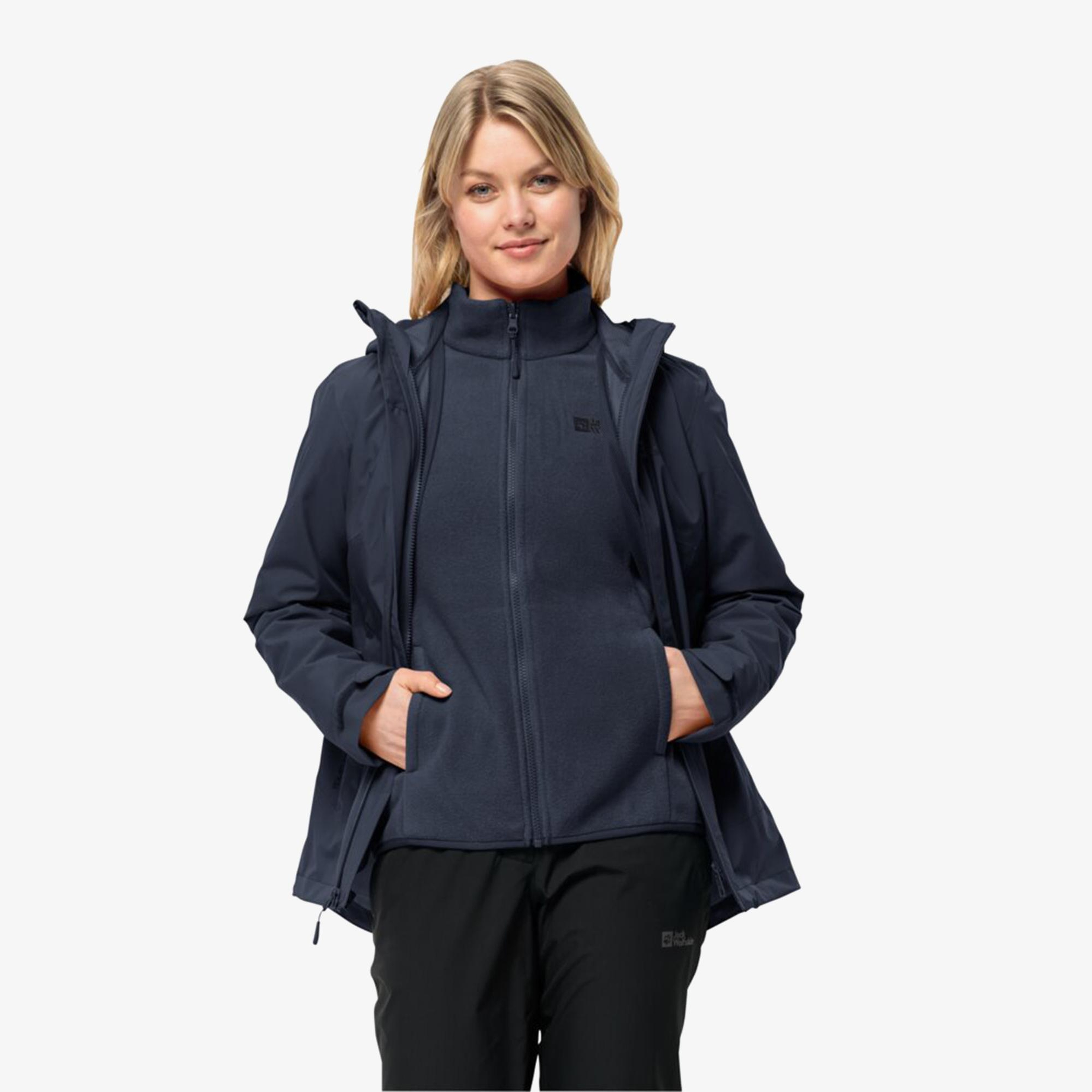 Jack Wolfskin Moonrise 3in1 Kadın Lacivert Outdoor Ceket