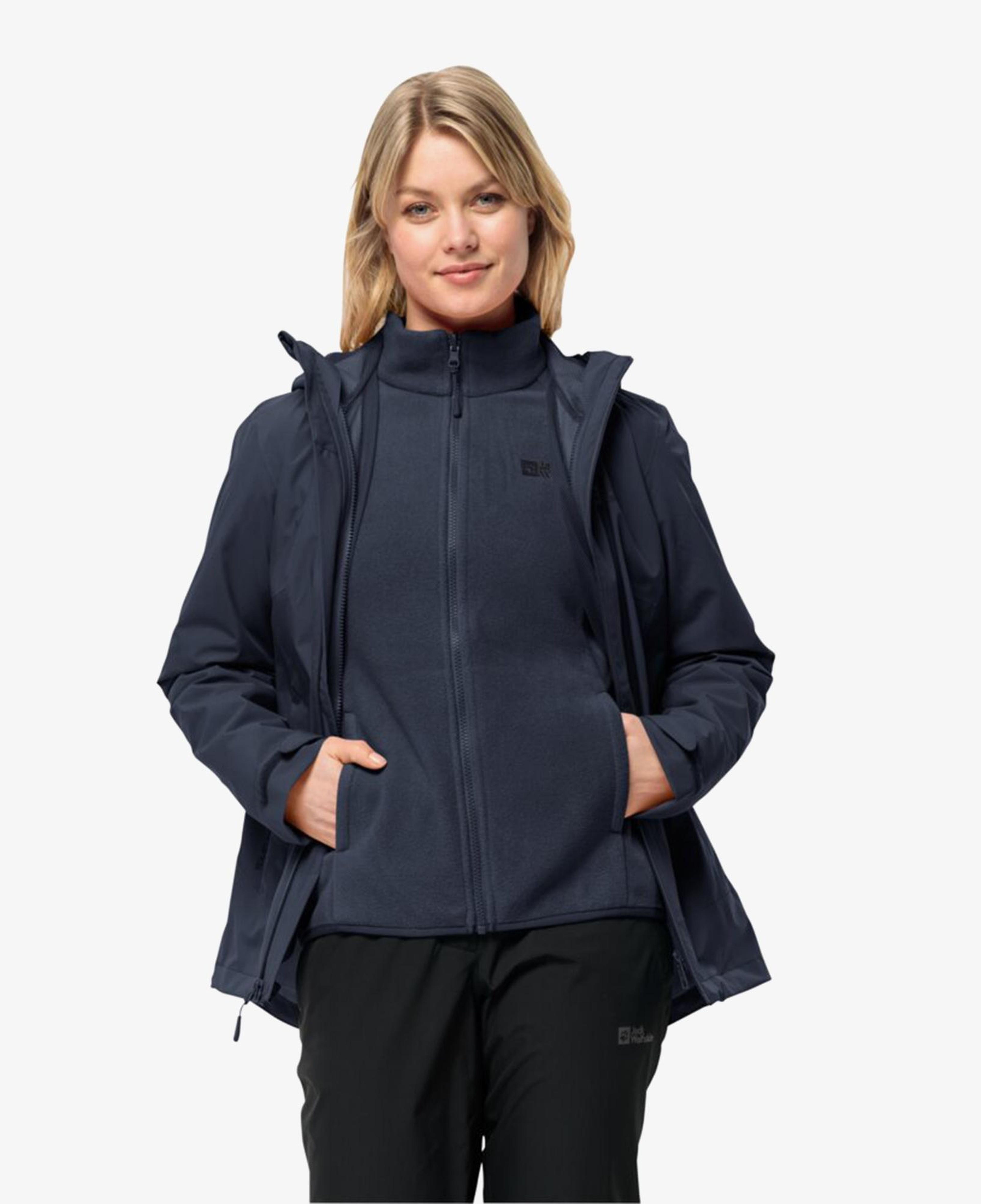 Jack Wolfskin Moonrise 3in1 Kadın Lacivert Outdoor Ceket