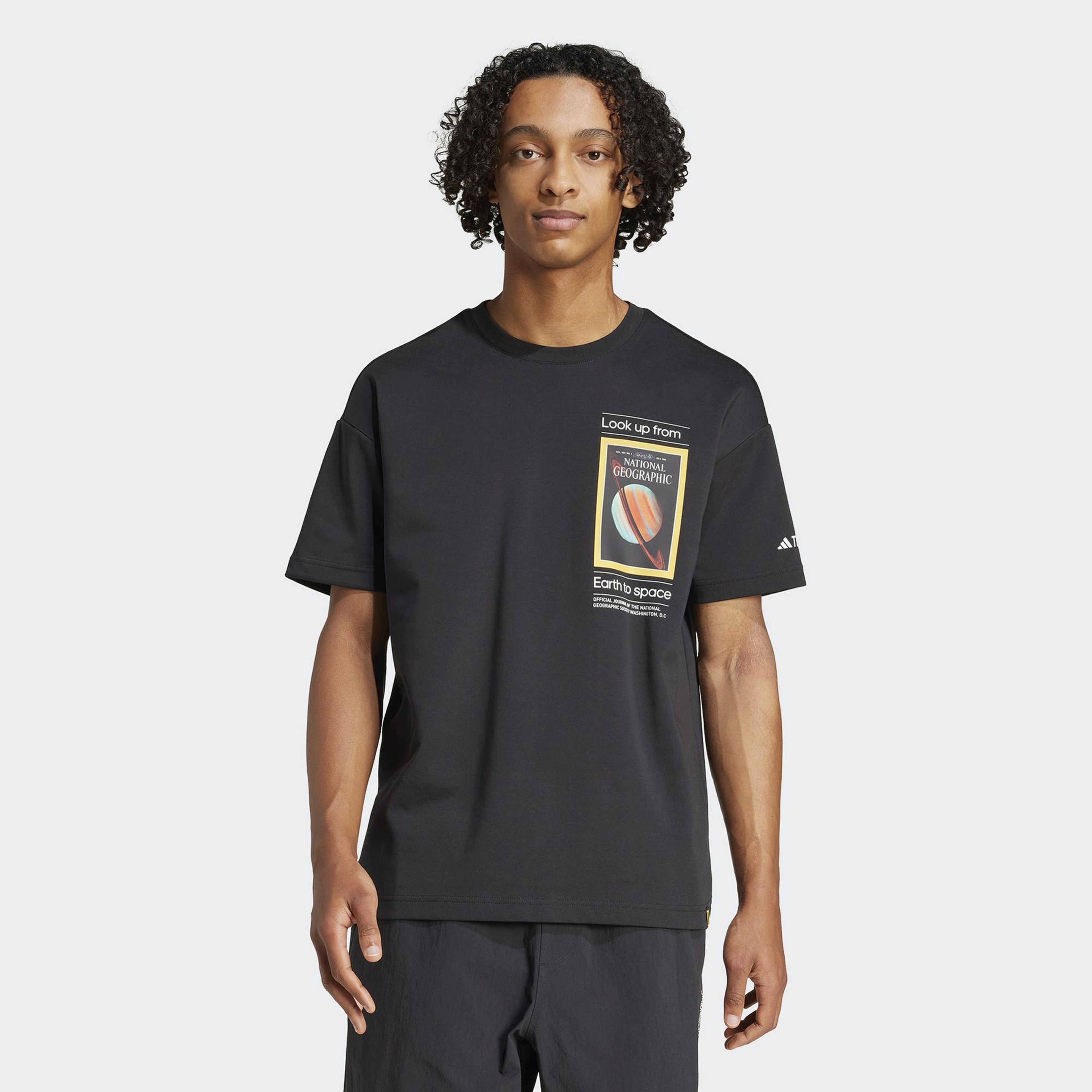 adidas Nat Geo Aeroready Graphic Erkek Siyah T-Shirt
