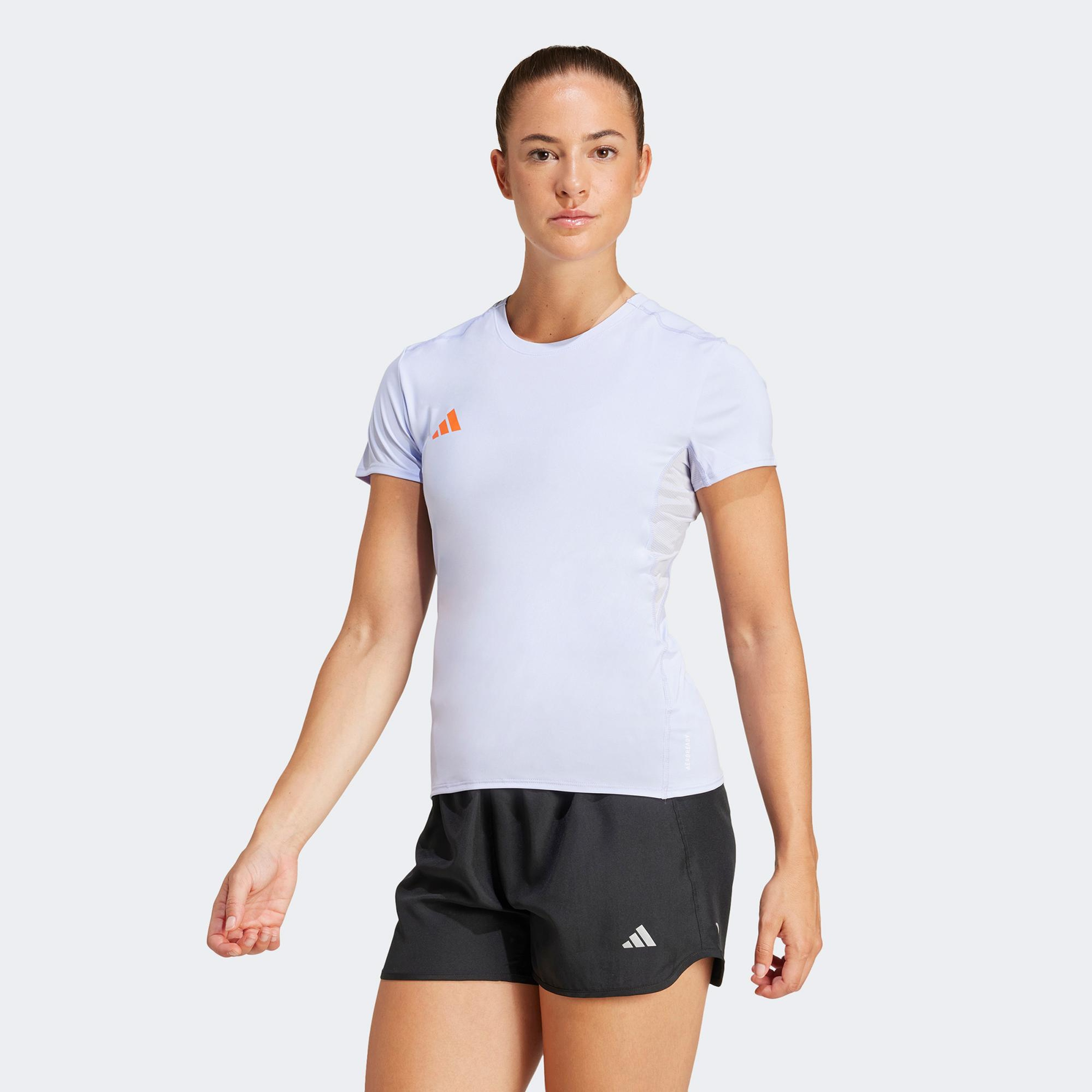 adidas Adizero Essentials Kadın Mor Koşu T-Shirt