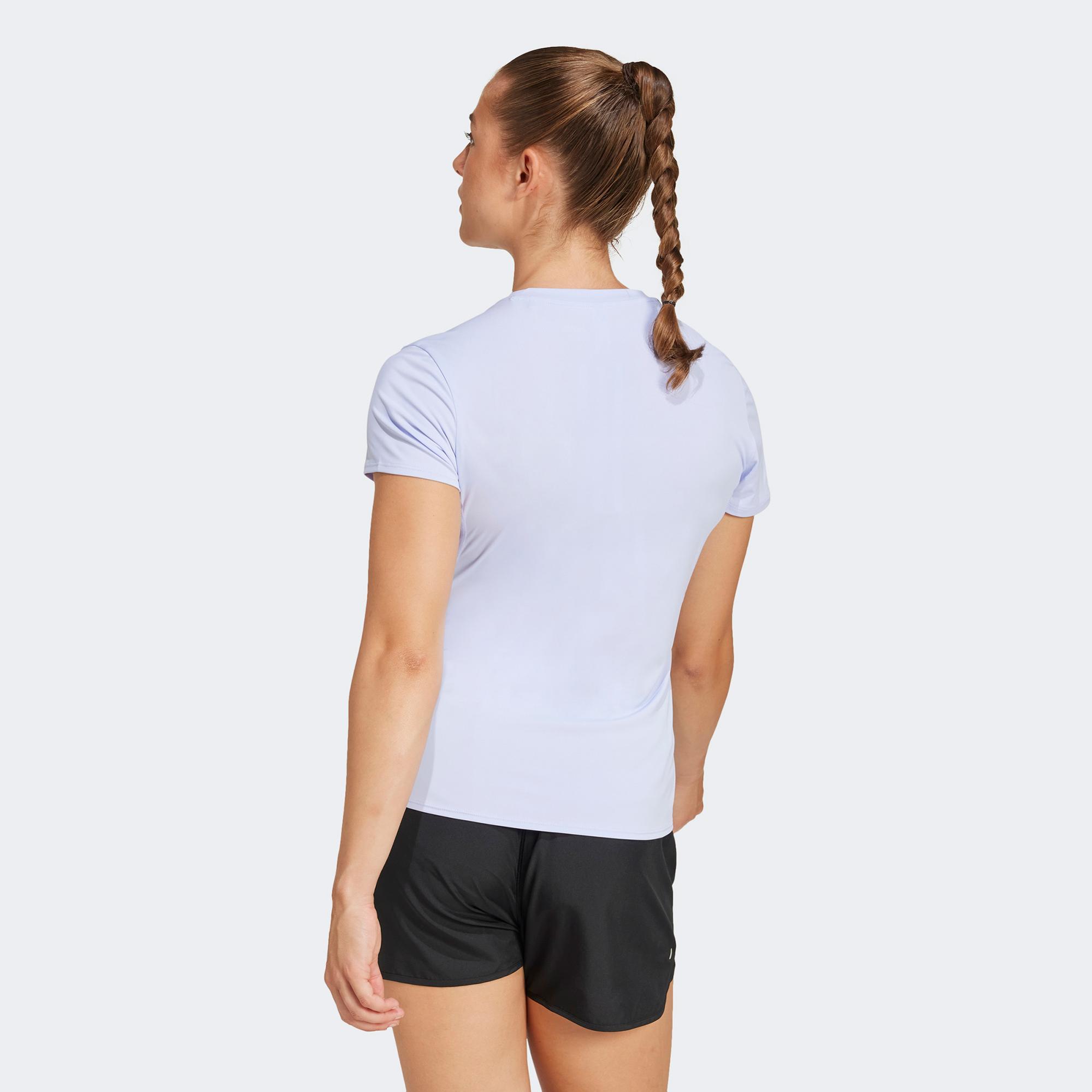 adidas Adizero Essentials Kadın Mor Koşu T-Shirt