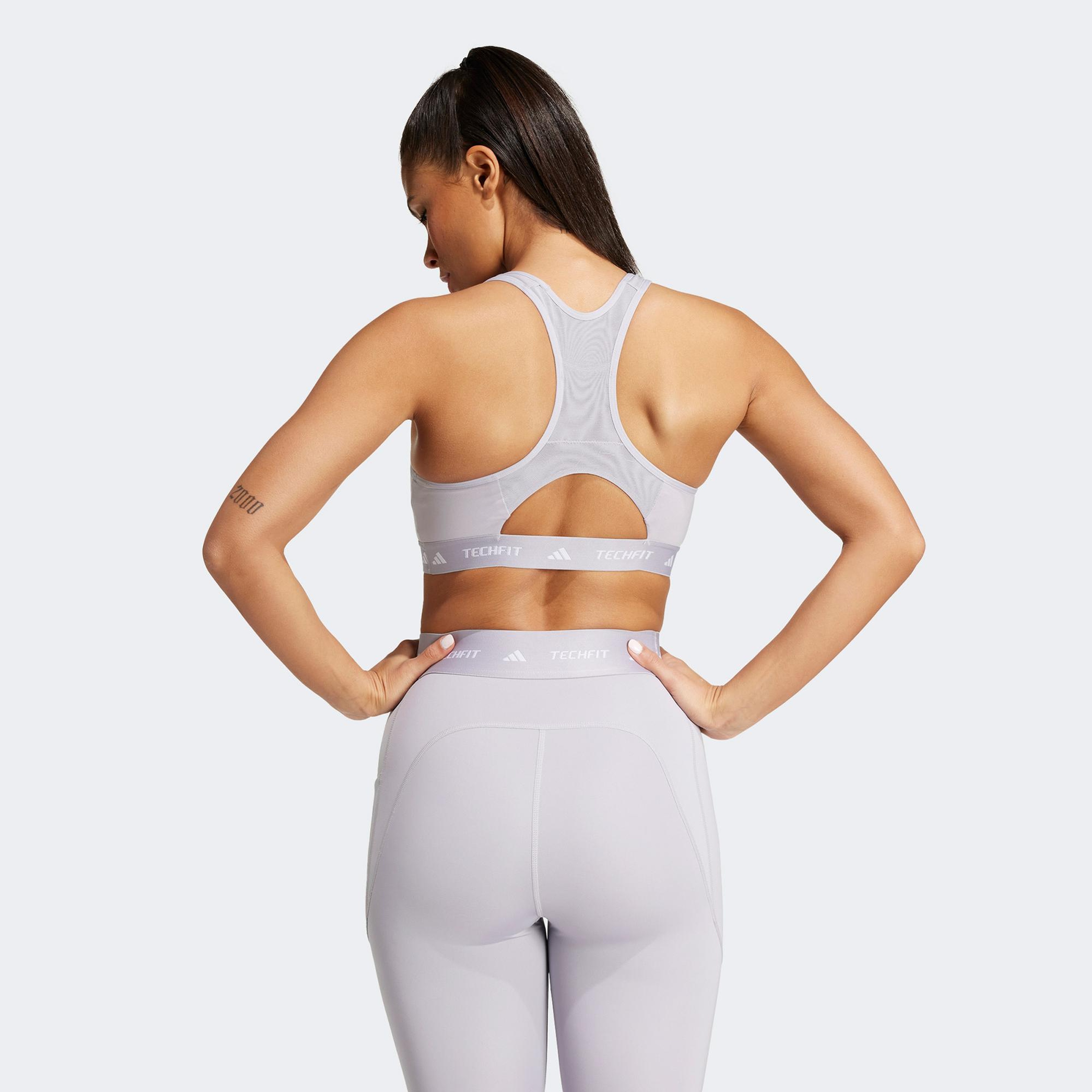 adidas Techfit Medium-Support Kadın Gri Antrenman Bra
