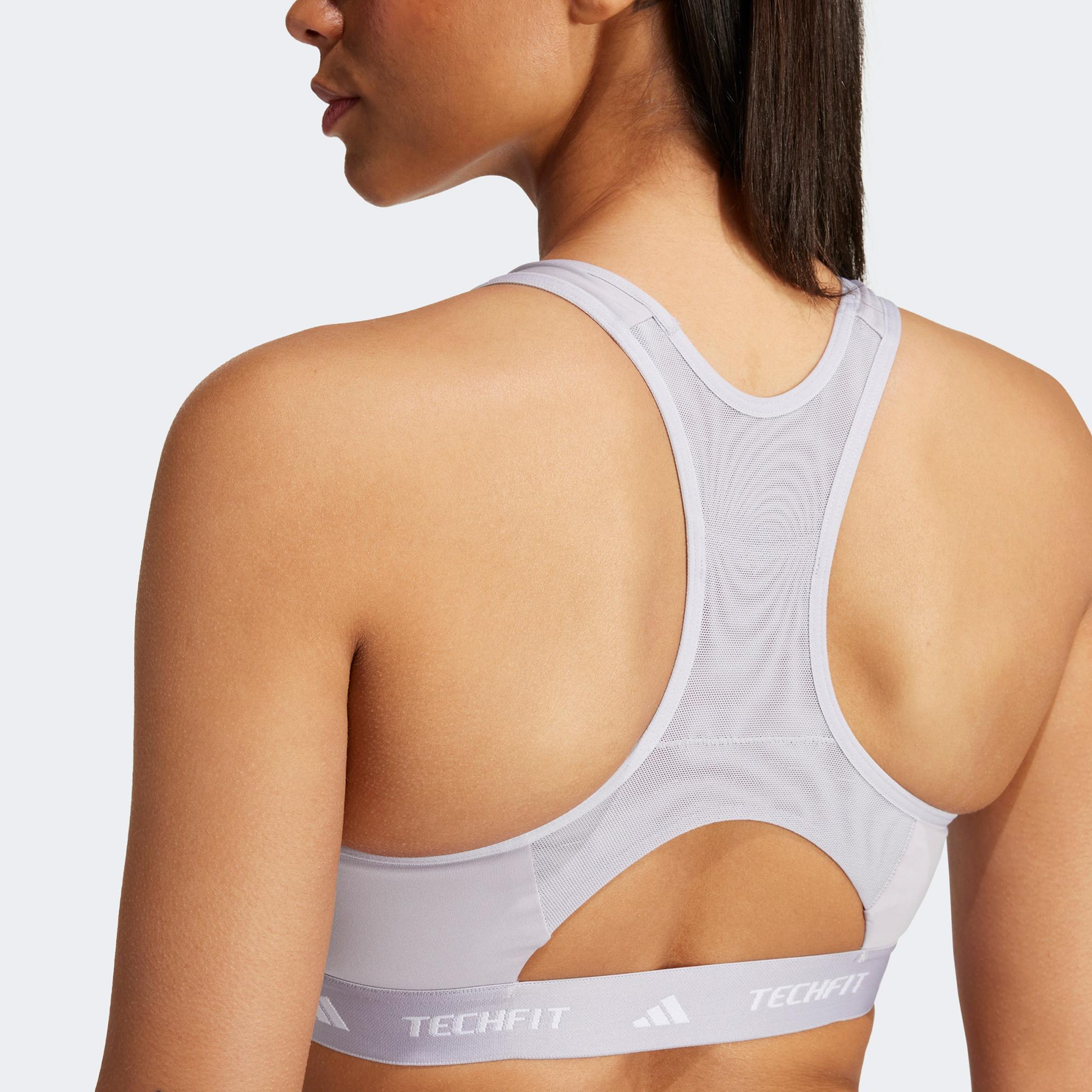 adidas Techfit Medium-Support Kadın Gri Antrenman Bra