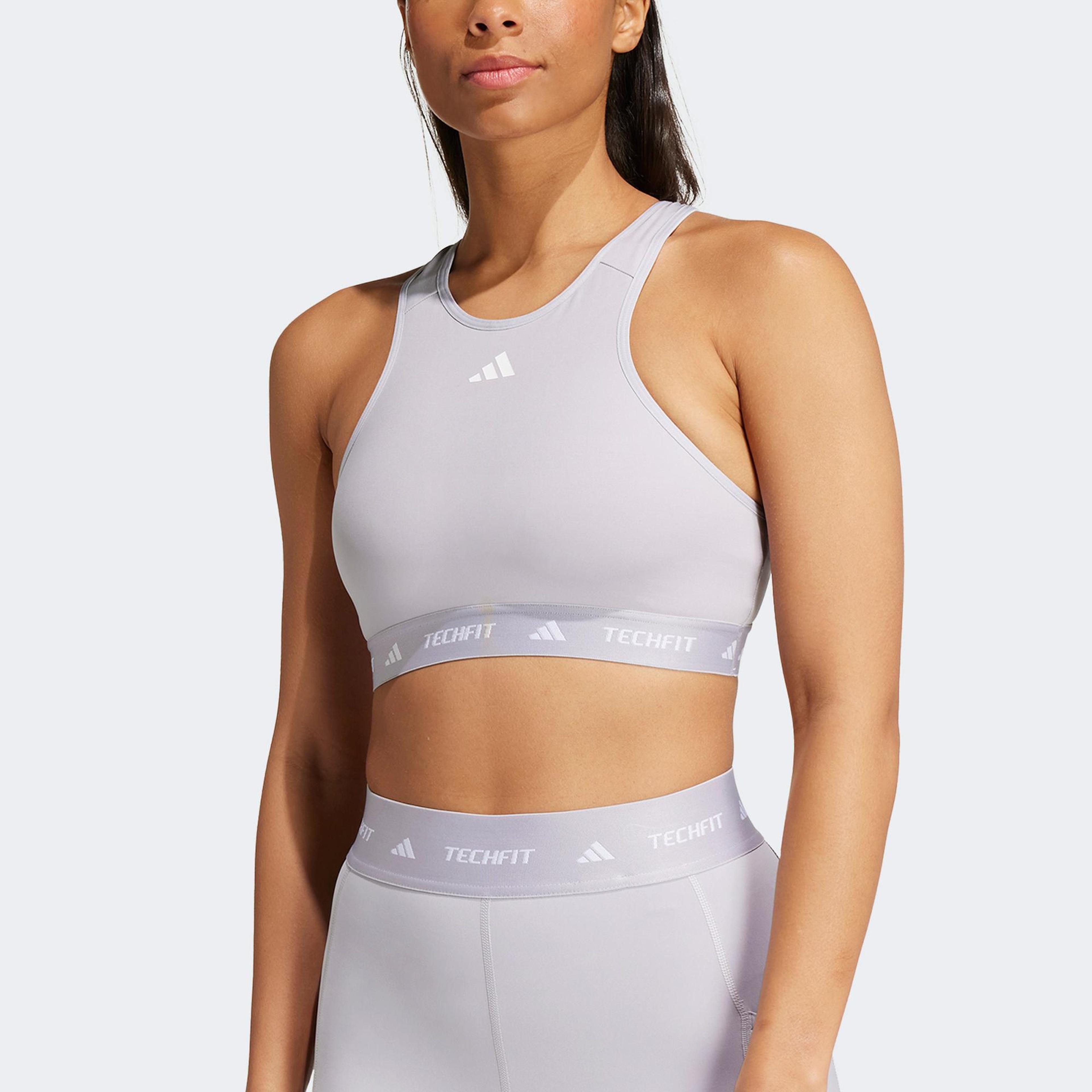 adidas Techfit Medium-Support Kadın Gri Antrenman Bra