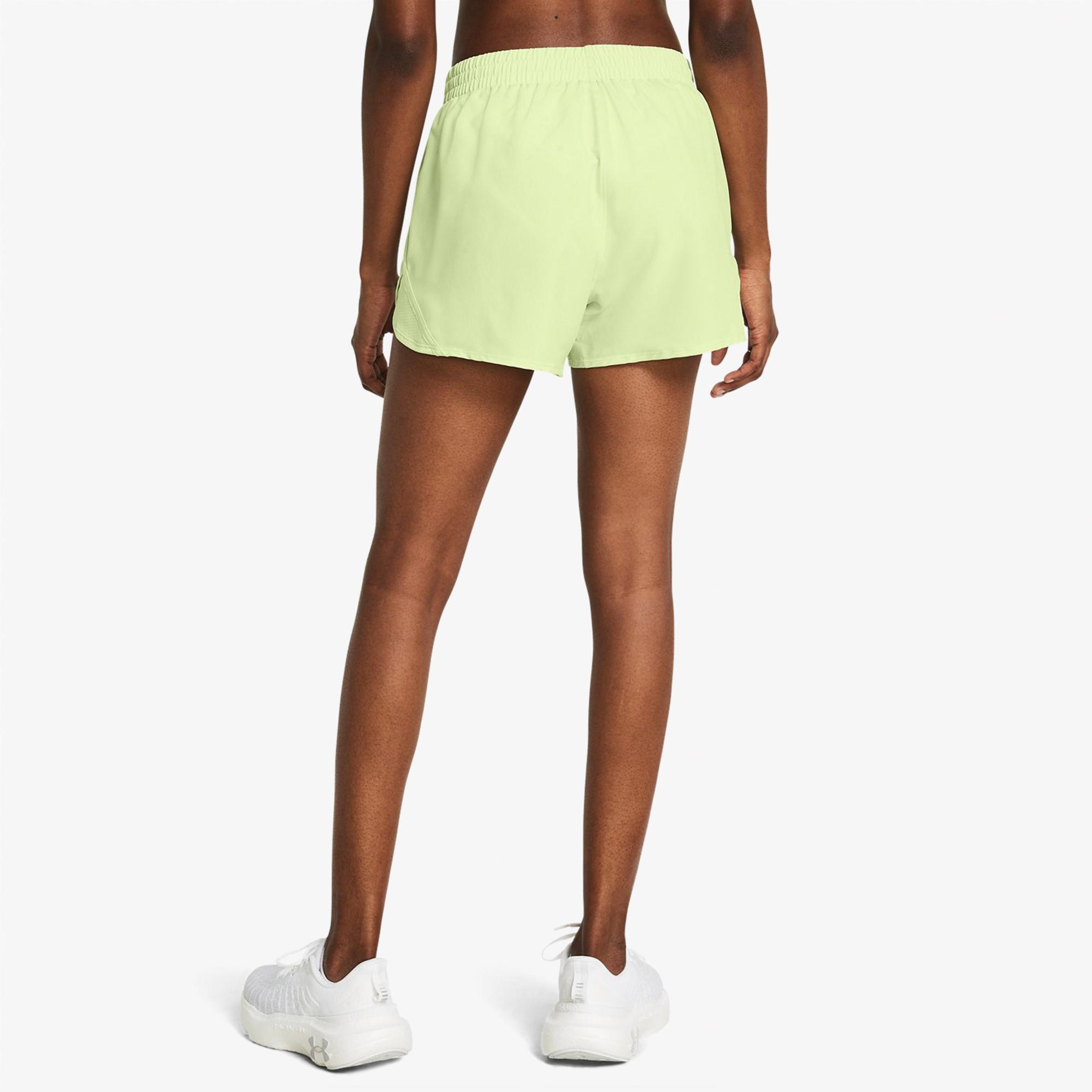 Under Armour Fly By 3inch Kadın Sarı Koşu Şortu