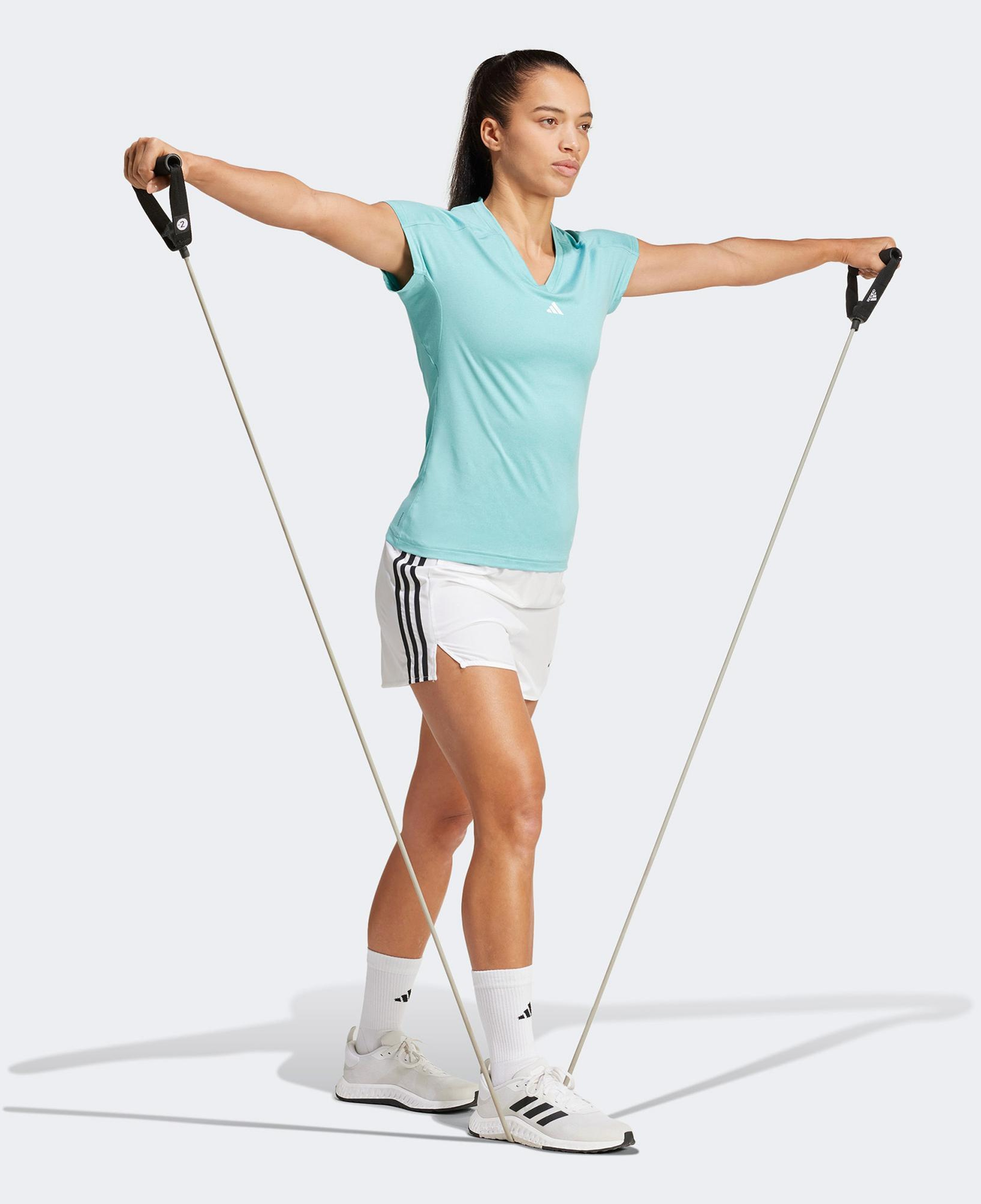 adidas 3 Stripes High Rise Kadın Beyaz Antrenman Şort