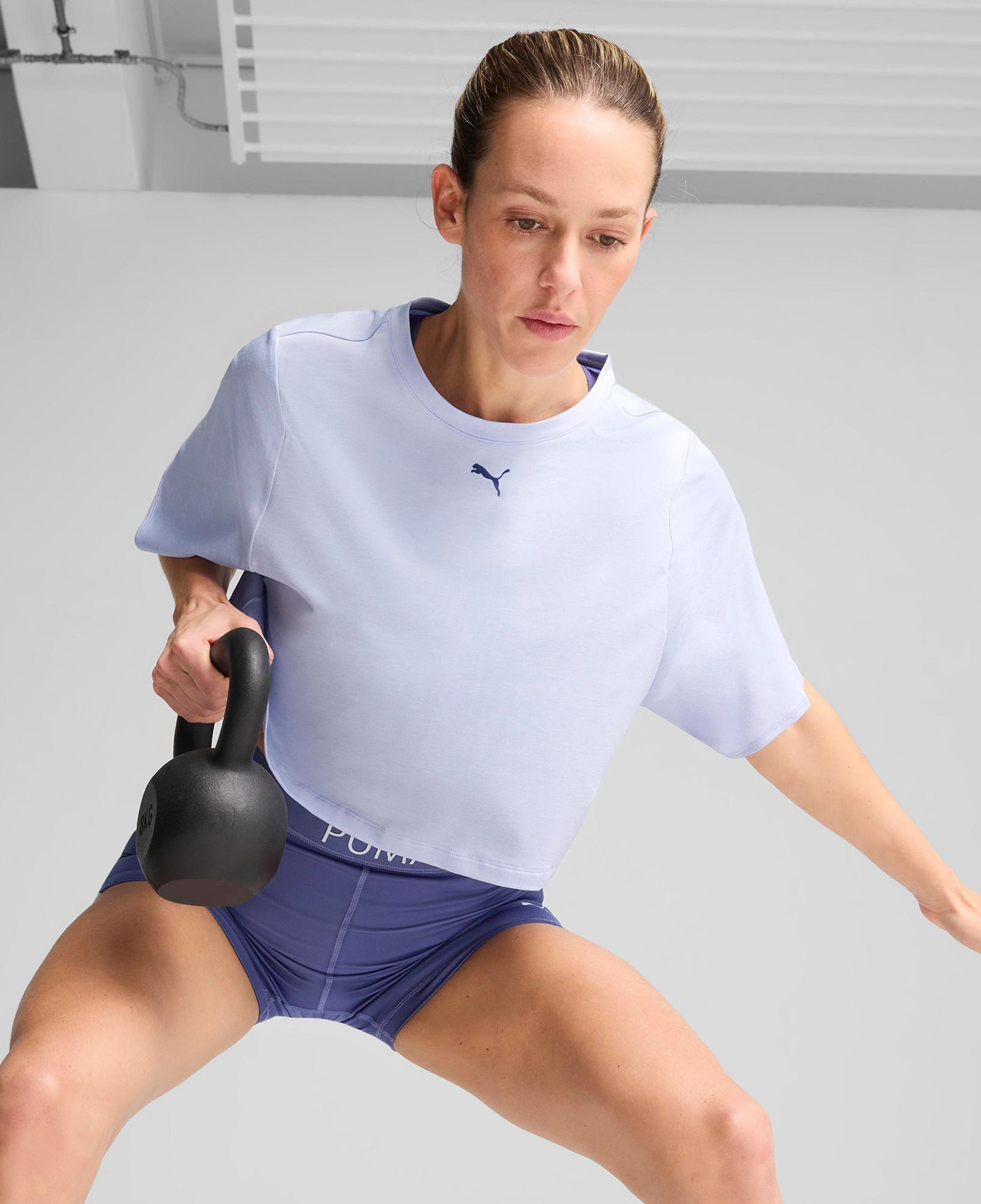 Puma Cloudspun Mesh Kadın Mavi Antrenman T-Shirt