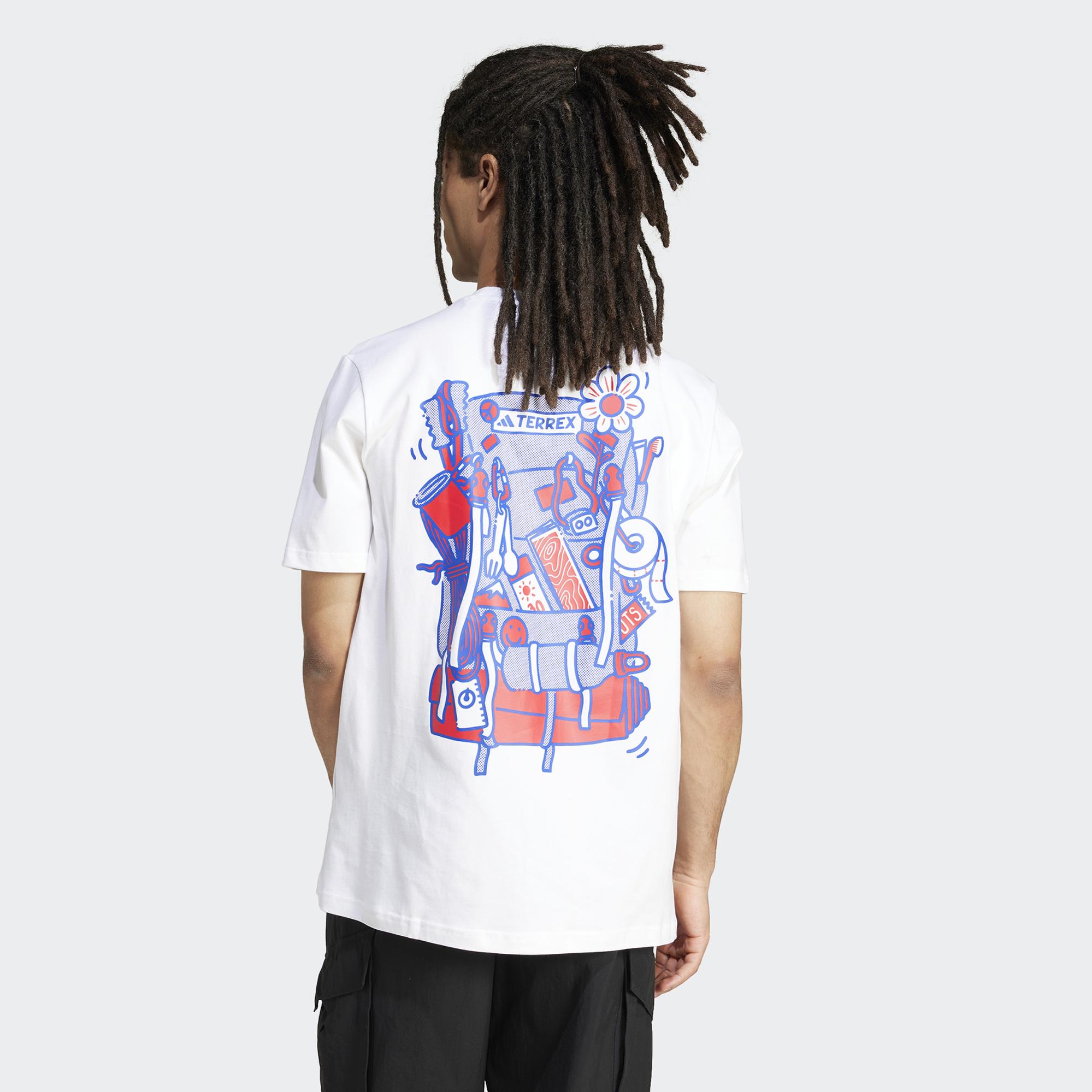 adidas Terrex Graphic Erkek Beyaz T-Shirt