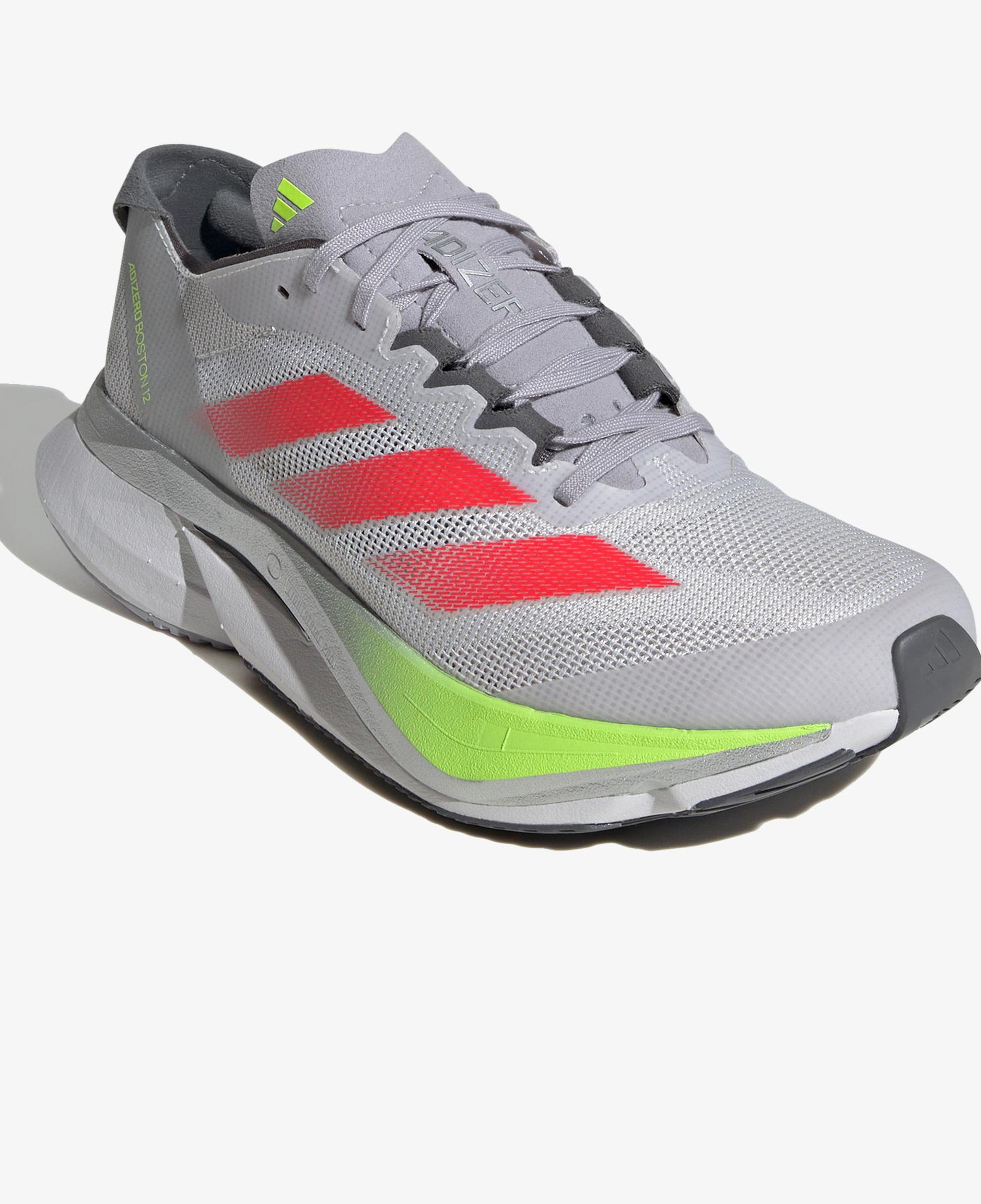 adidas Adizero Boston 12 Kadın Gri Koşu Ayakkabısı